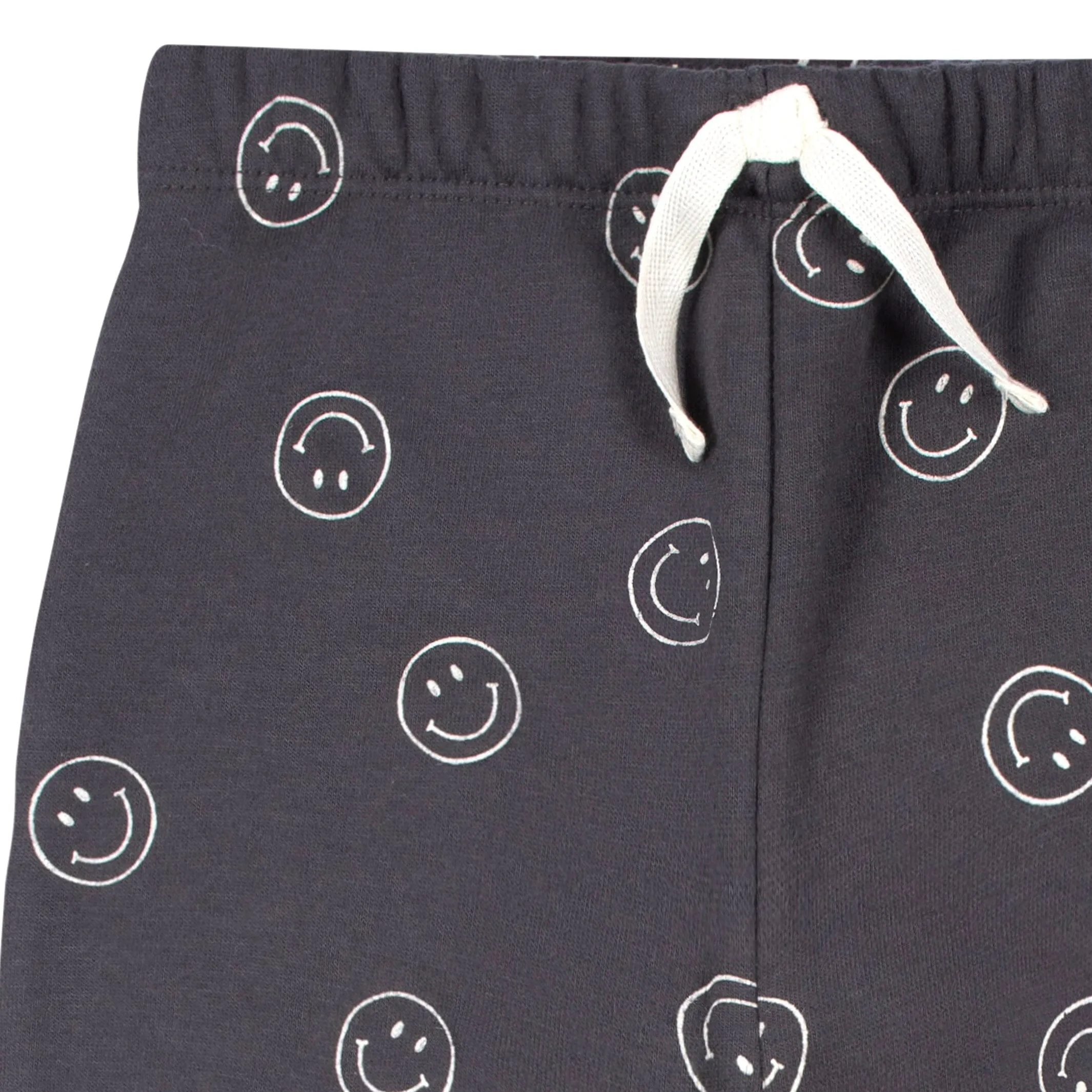 2-Piece Infant and Toddler Boys Charcoal Smiley Sweatshirt & Pant Set Gerber Childrenswea