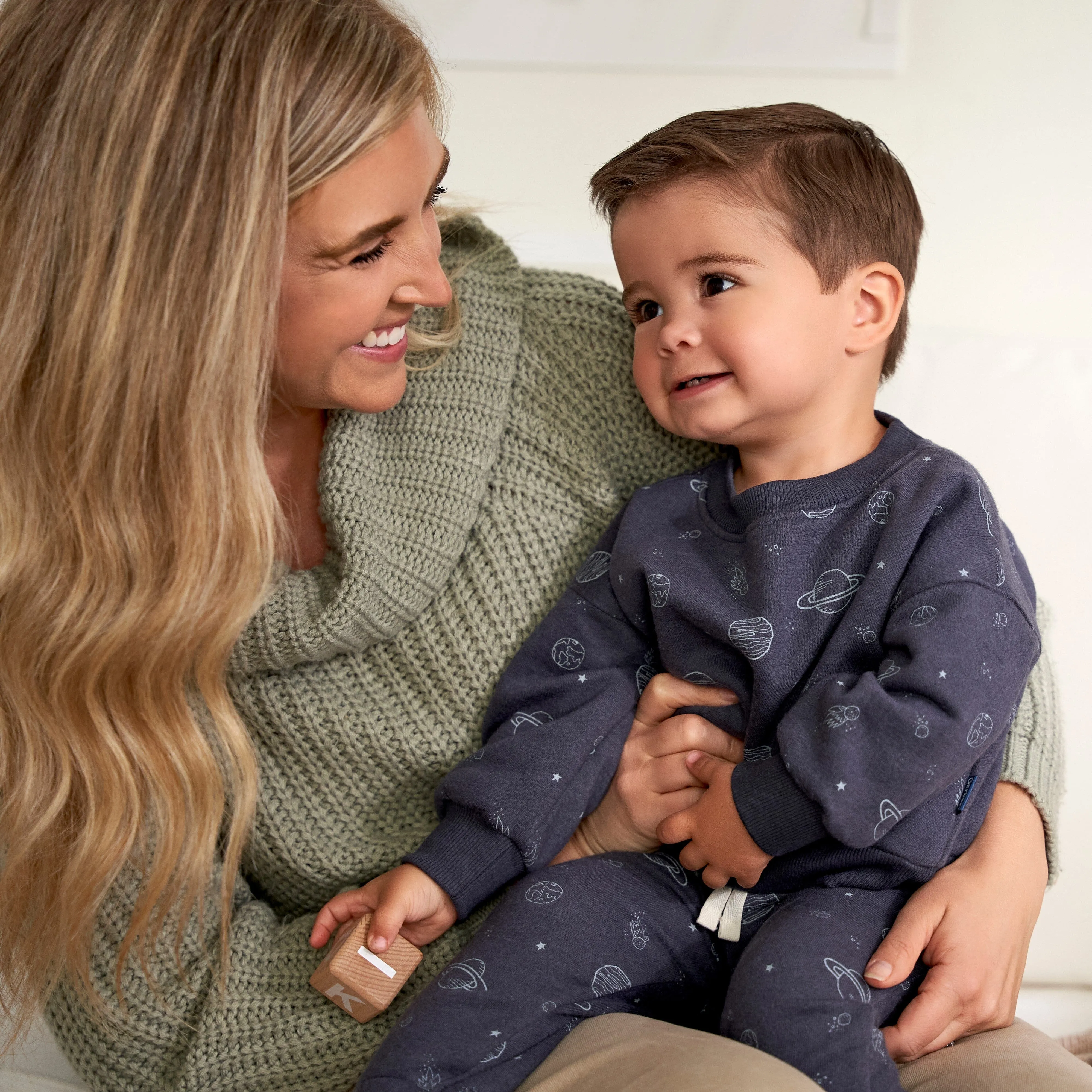 2-Piece Infant and Toddler Boys Navy Space Sweatshirt & Pant Set Gerber Childrenswea