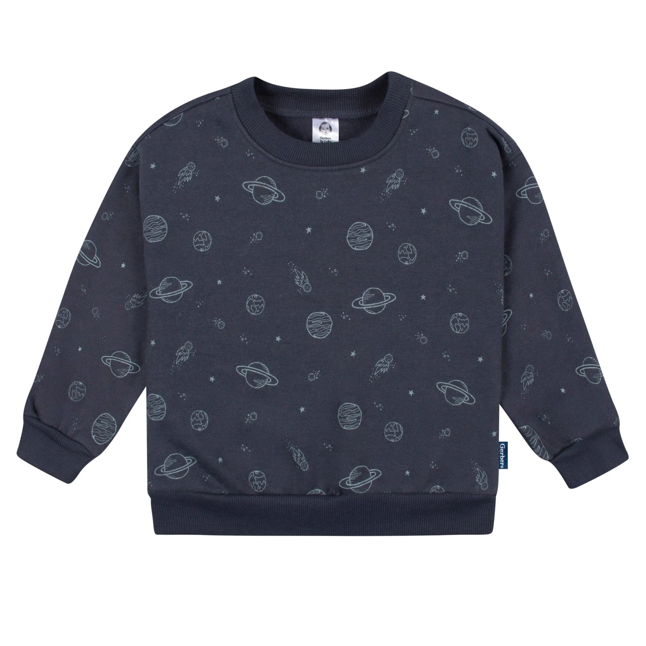 2-Piece Infant and Toddler Boys Navy Space Sweatshirt & Pant Set Gerber Childrenswea