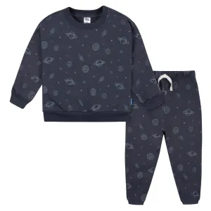 2-Piece Infant and Toddler Boys Navy Space Sweatshirt & Pant Set Gerber Childrenswea
