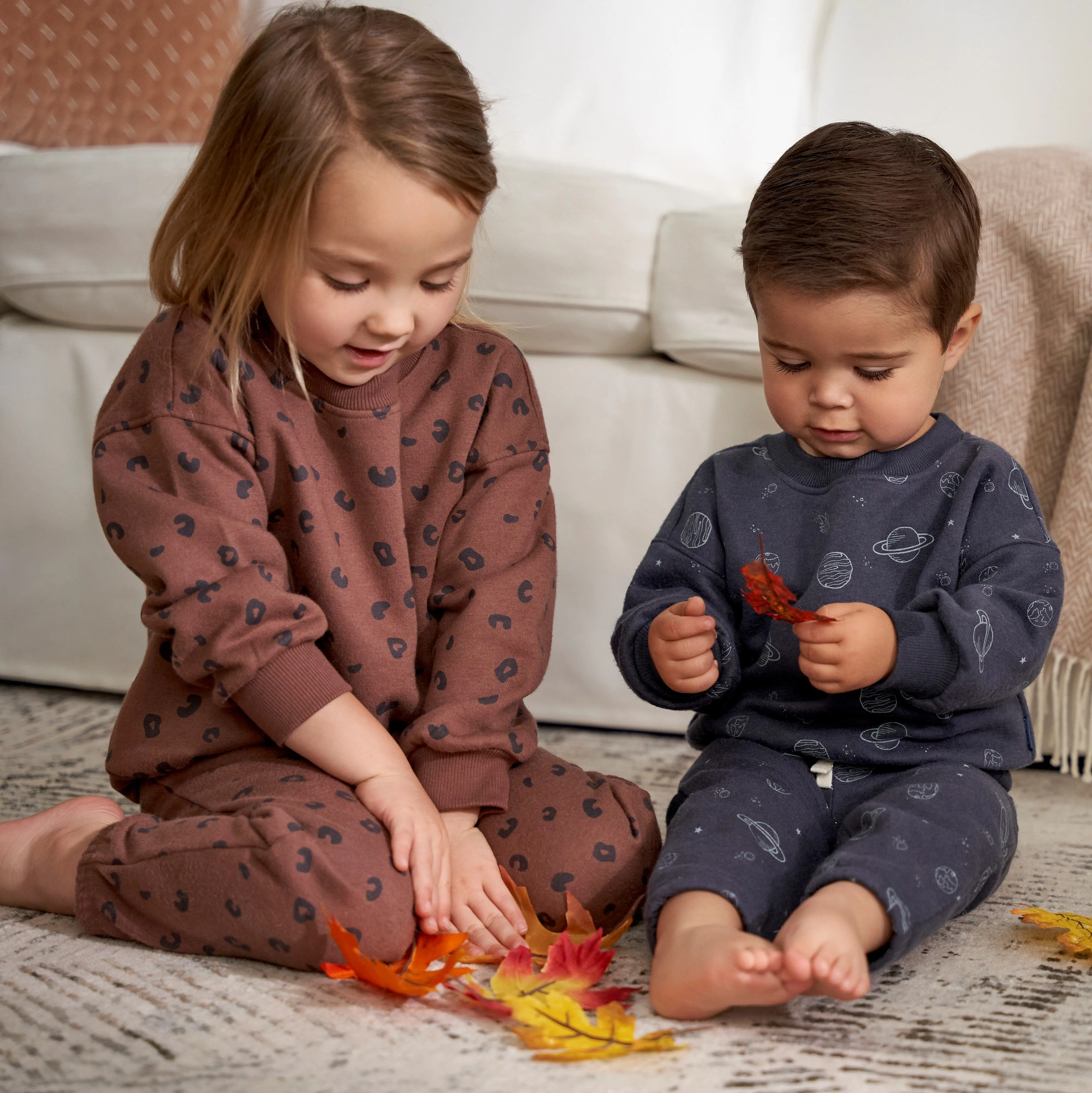 2-Piece Infant and Toddler Boys Navy Space Sweatshirt & Pant Set Gerber Childrenswea