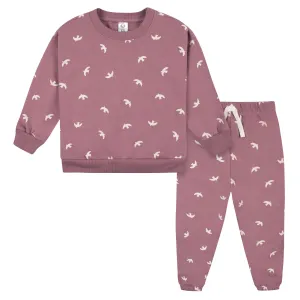 2-Piece Infant and Toddler Girls Birds Sweatshirt & Pant Set Gerber Childrenswea