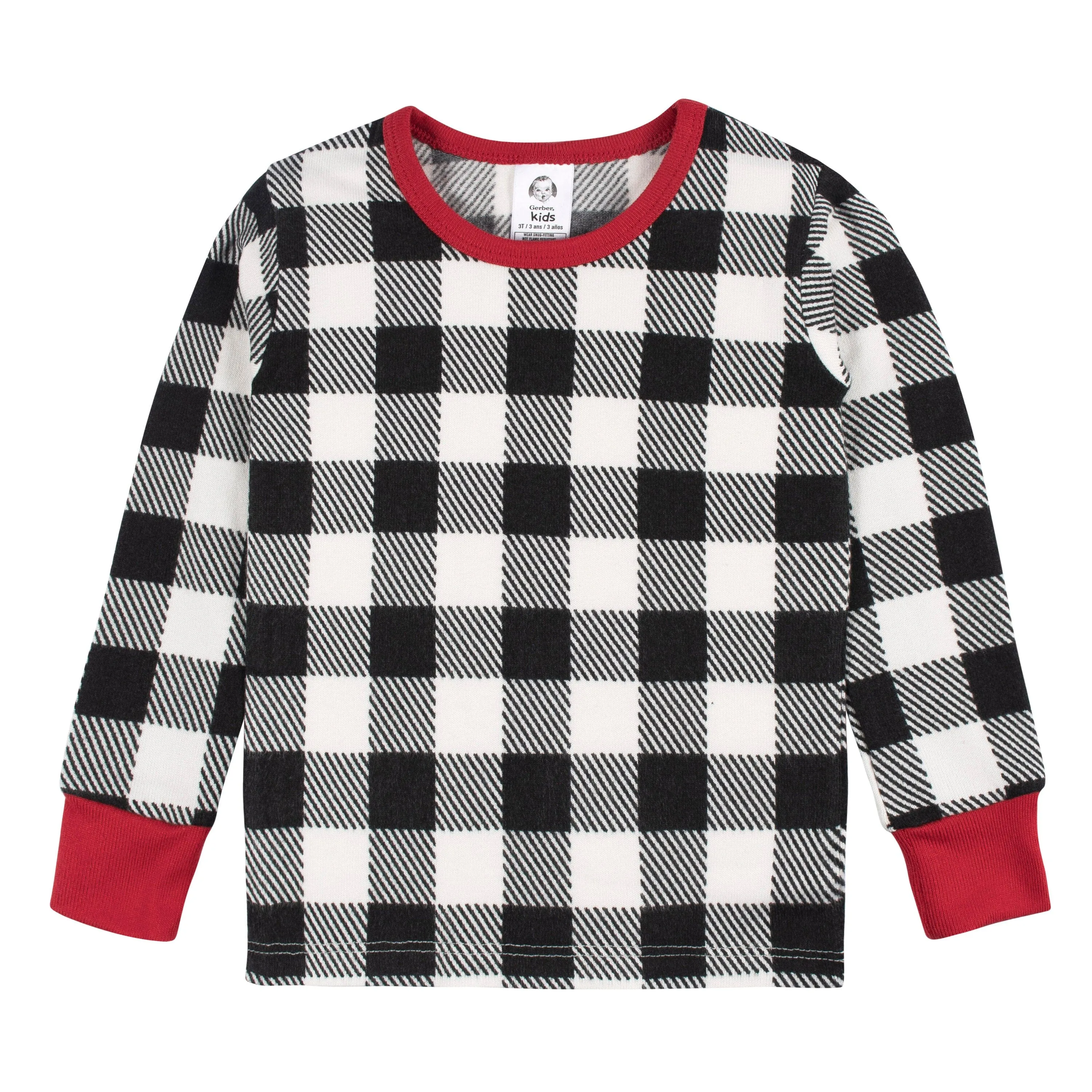 2-Piece Infant and Toddler Neutral Buffalo Plaid Hacci Snug Fit Pajama Set Gerber Childrenswea