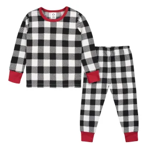 2-Piece Infant and Toddler Neutral Buffalo Plaid Hacci Snug Fit Pajama Set Gerber Childrenswea