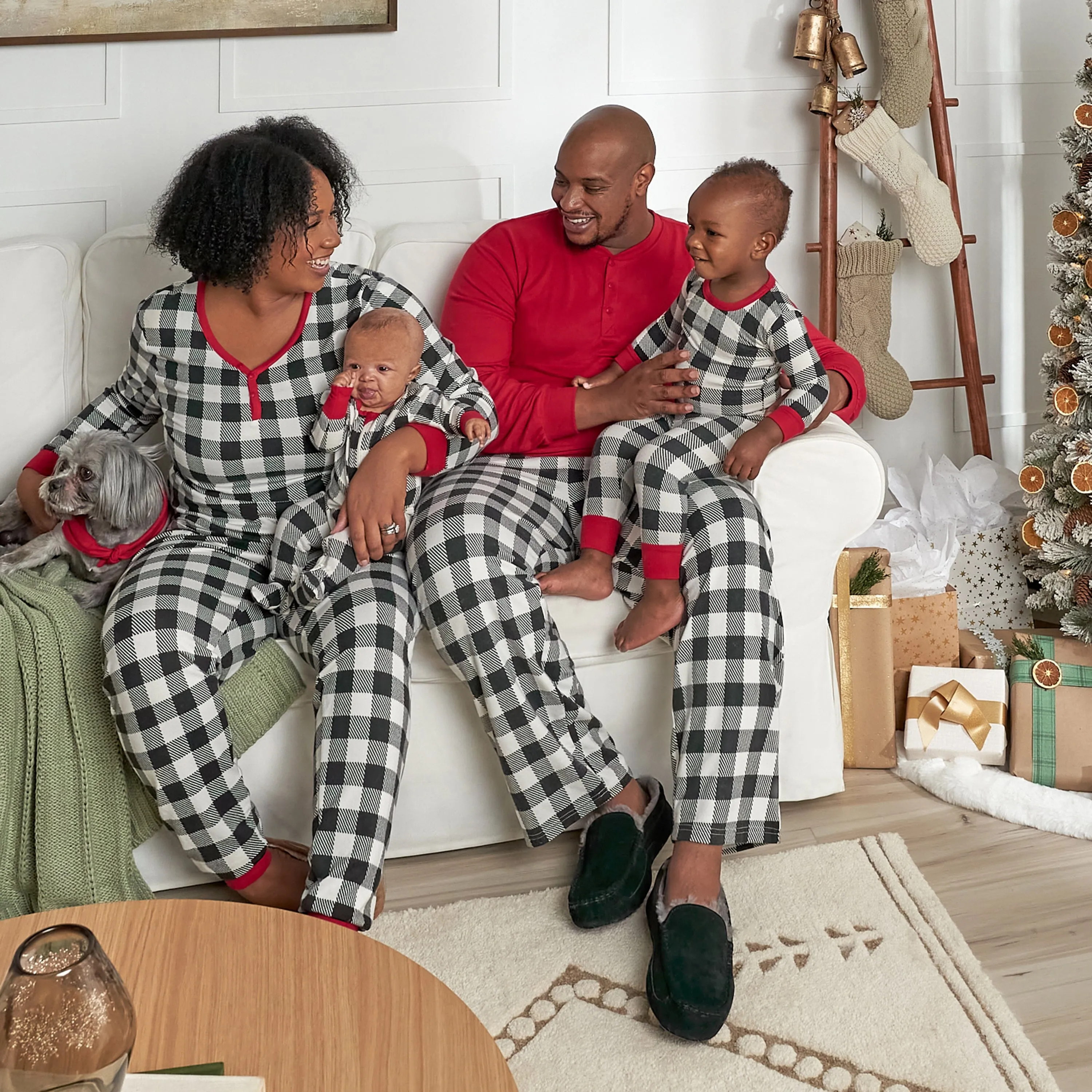 2-Piece Infant and Toddler Neutral Buffalo Plaid Hacci Snug Fit Pajama Set Gerber Childrenswea