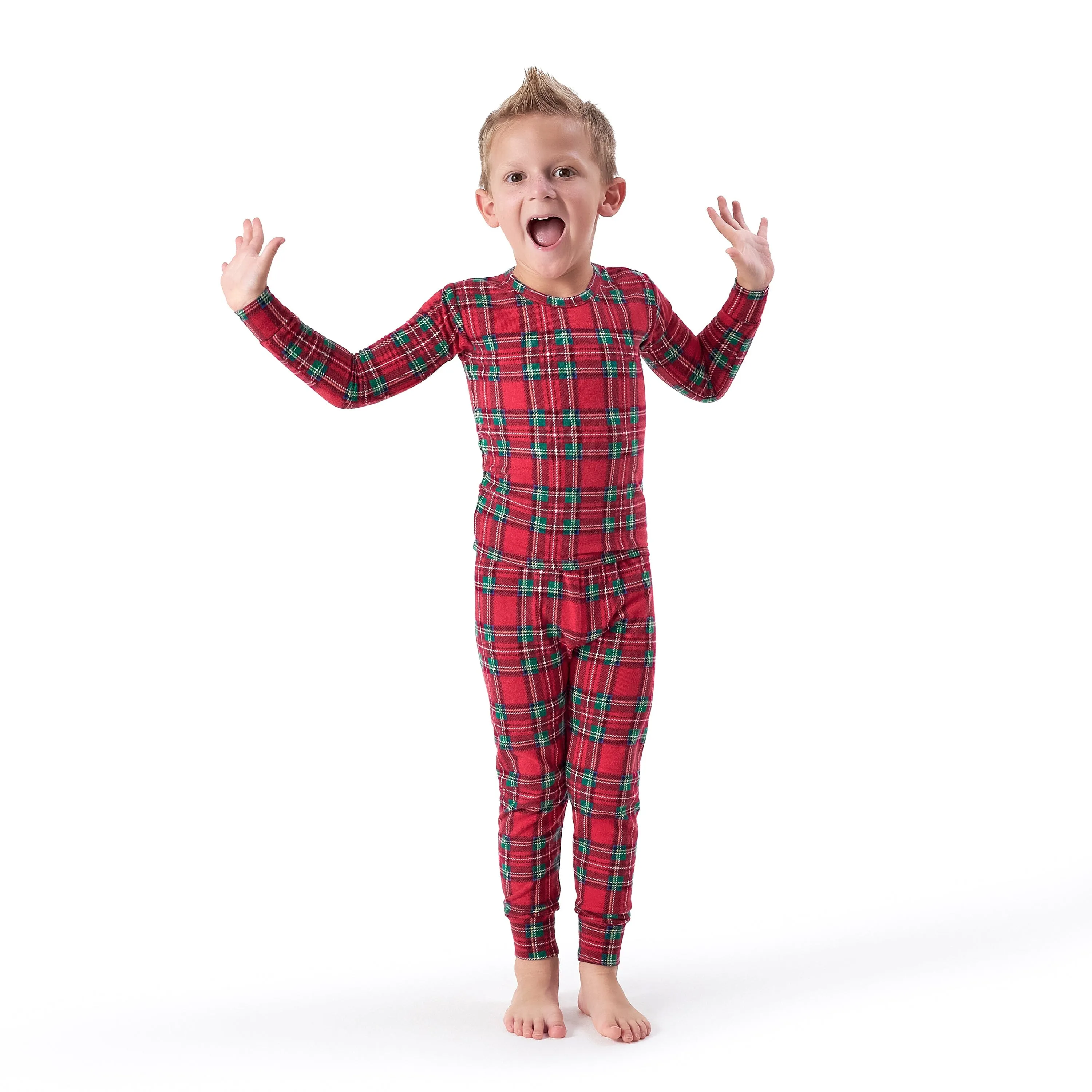 2-Piece Infant and Toddler Neutral Stewart Plaid Hacci Snug Fit Pajama Set Gerber Childrenswea