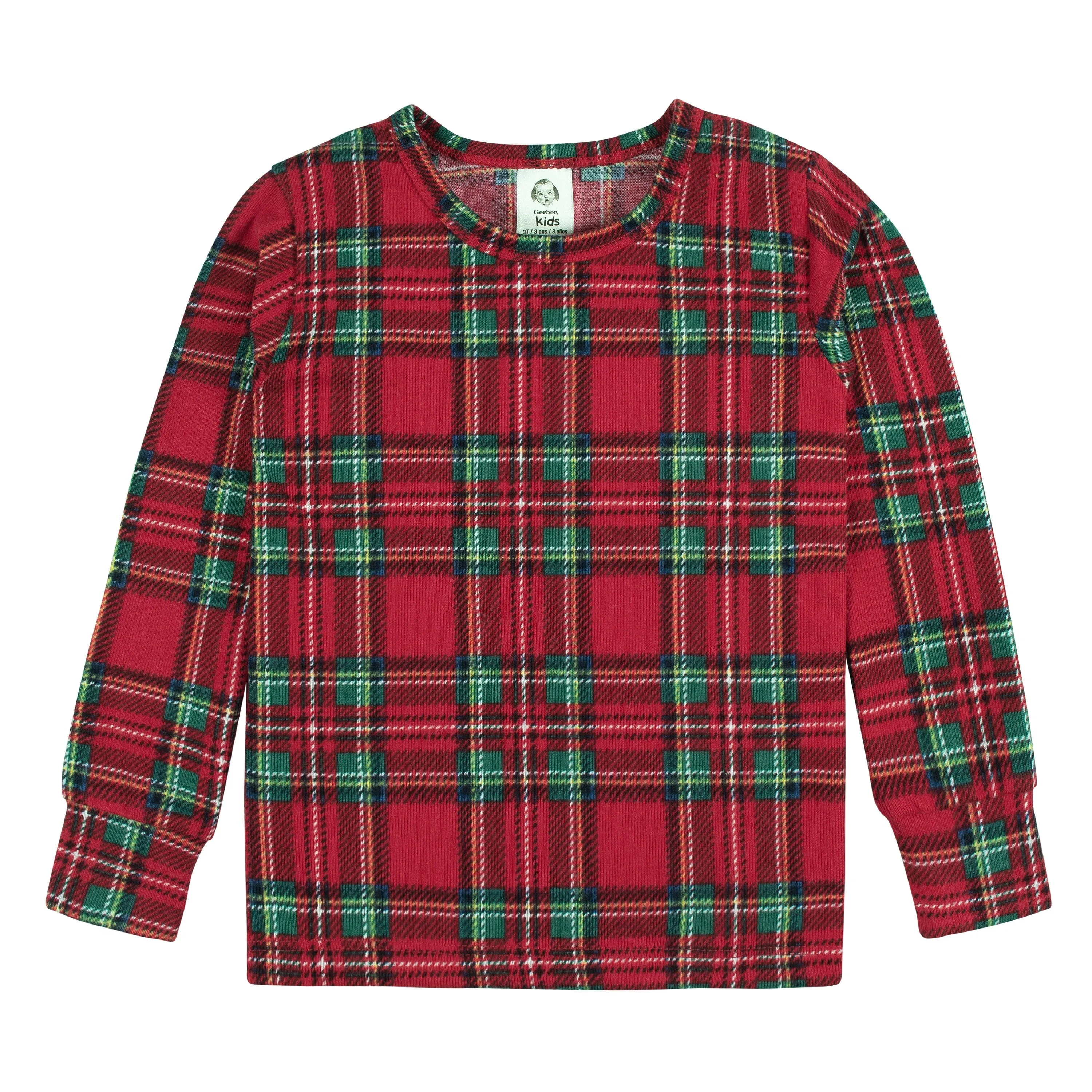 2-Piece Infant and Toddler Neutral Stewart Plaid Hacci Snug Fit Pajama Set Gerber Childrenswea