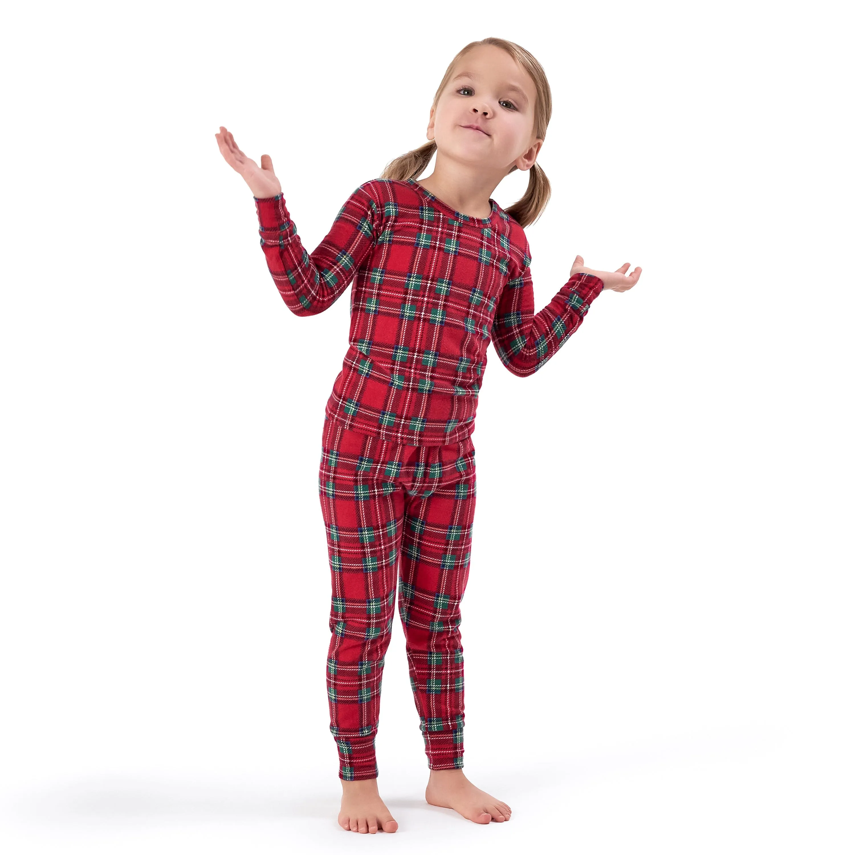 2-Piece Infant and Toddler Neutral Stewart Plaid Hacci Snug Fit Pajama Set Gerber Childrenswea