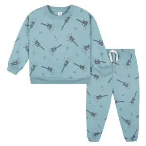 2-Piece Toddler Boys Teal Guitars Sweatshirt & Pant Set, 5T Gerber Childrenswea