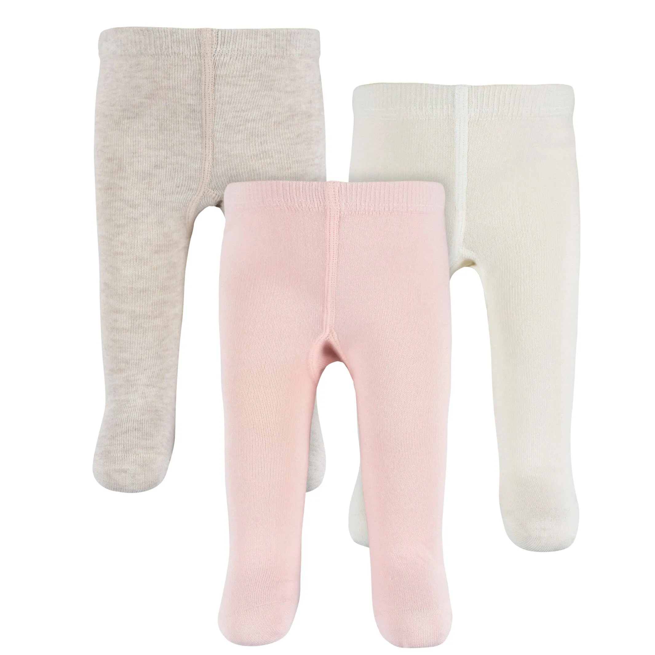3-Pack Baby and Toddler Girls Oatmeal Heather, Ivory, and Pink Tights Gerber Childrenswea
