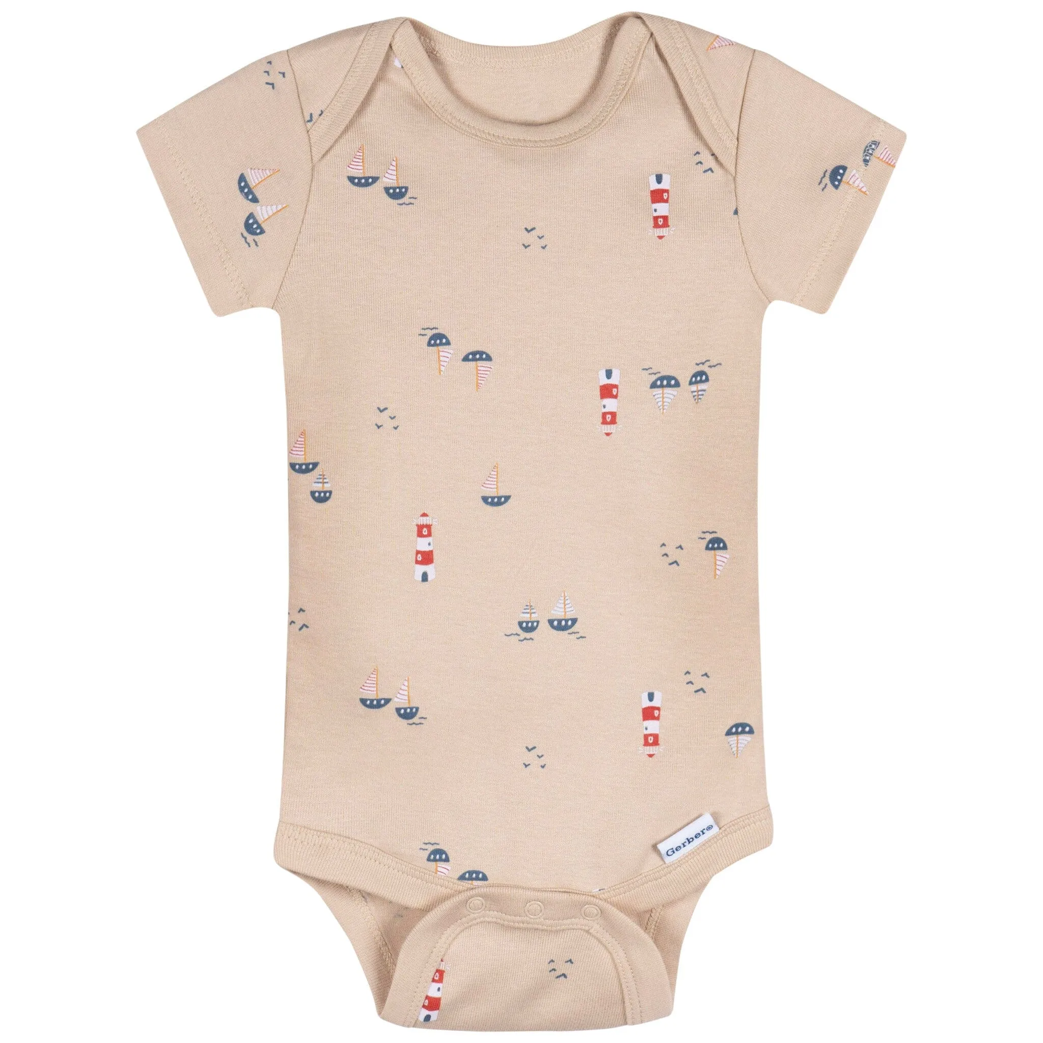 3-Pack Baby Boys Little Lighthouse Short Sleeve Onesies Bodysuits Gerber Childrenswea