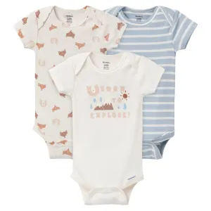 3-Pack Baby Boys Woodland Critters Onesies Bodysuits Gerber Childrenswea
