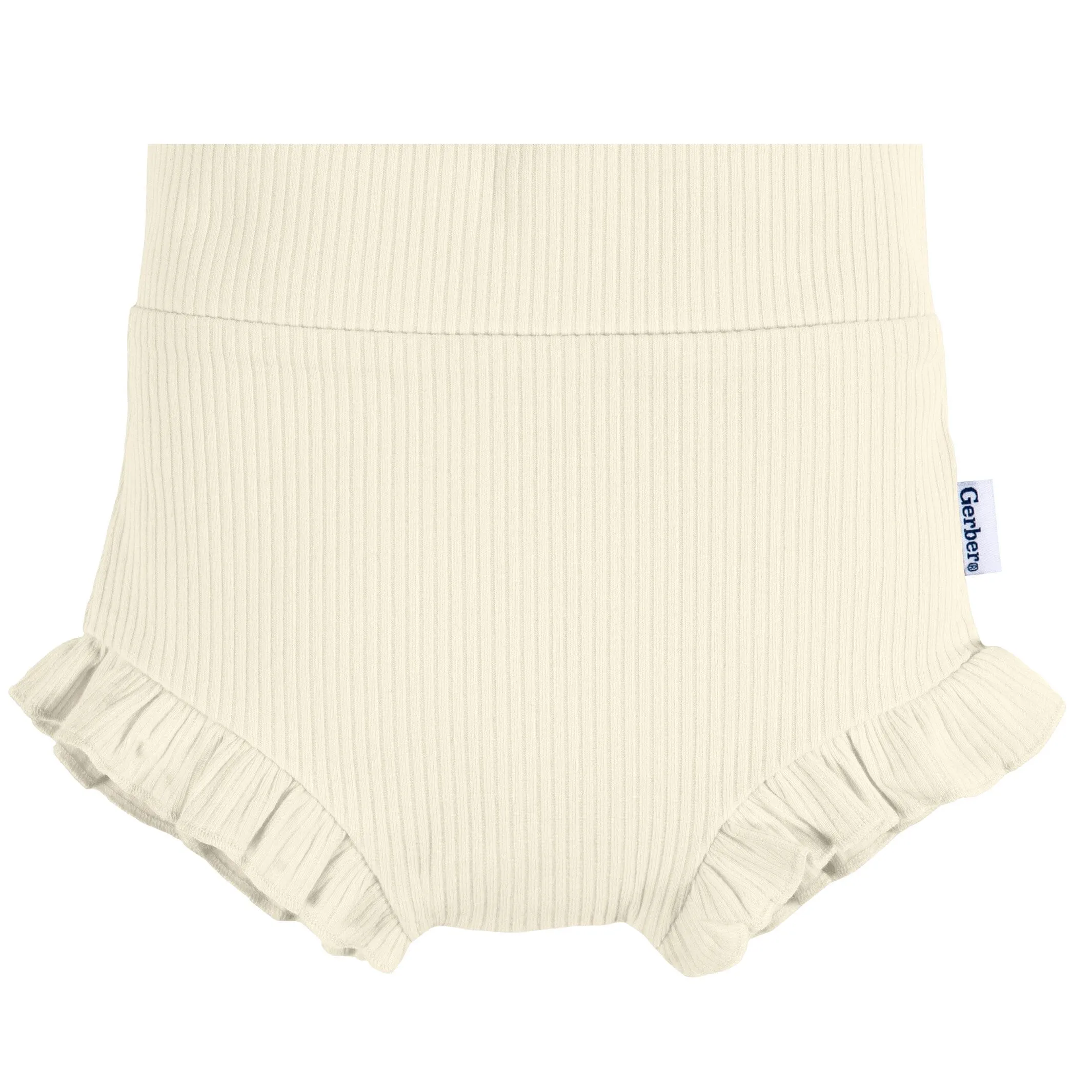 3-Pack Baby Girls Black, Grey Heather, & Ivory Bloomer Shorts Gerber Childrenswea