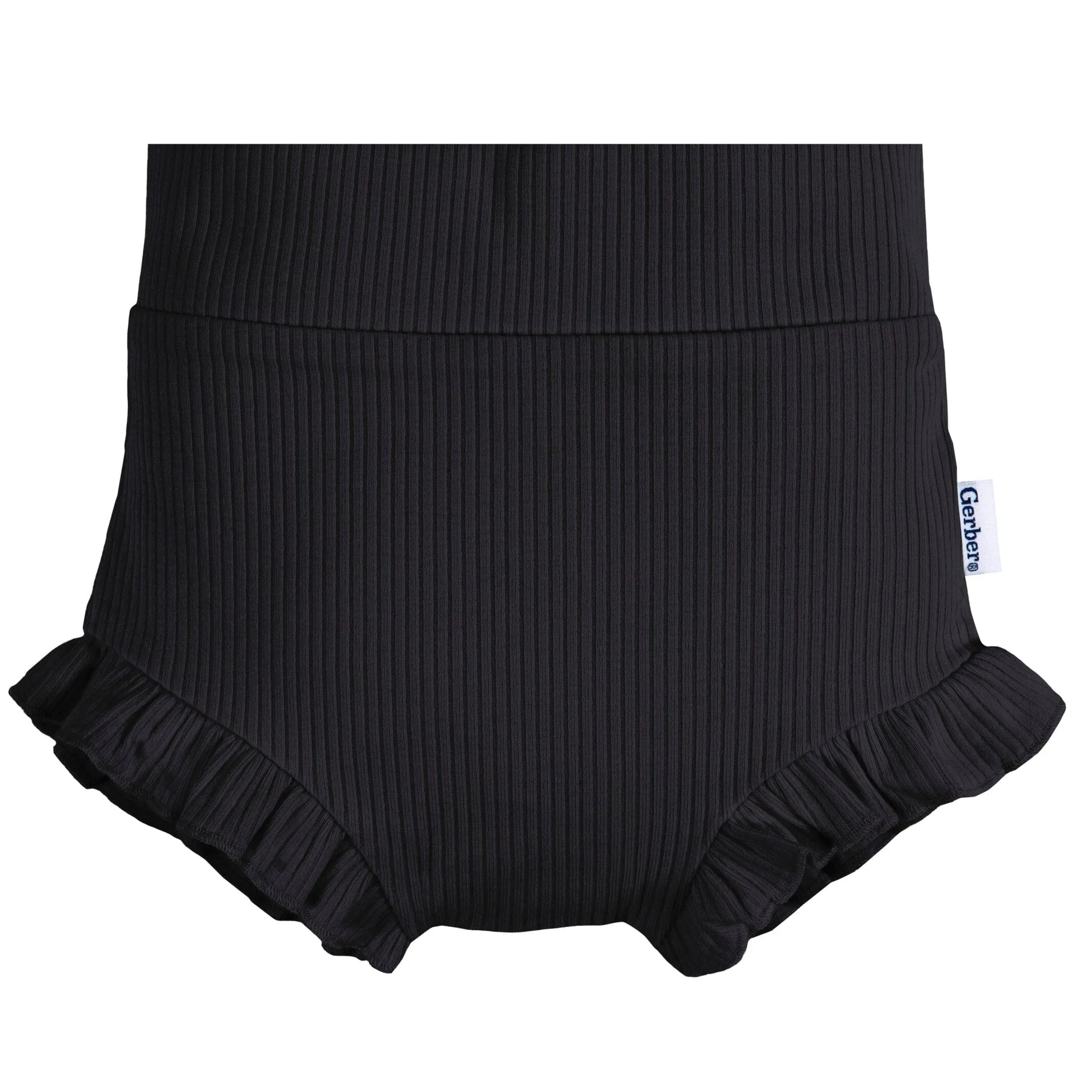 3-Pack Baby Girls Black, Grey Heather, & Ivory Bloomer Shorts Gerber Childrenswea