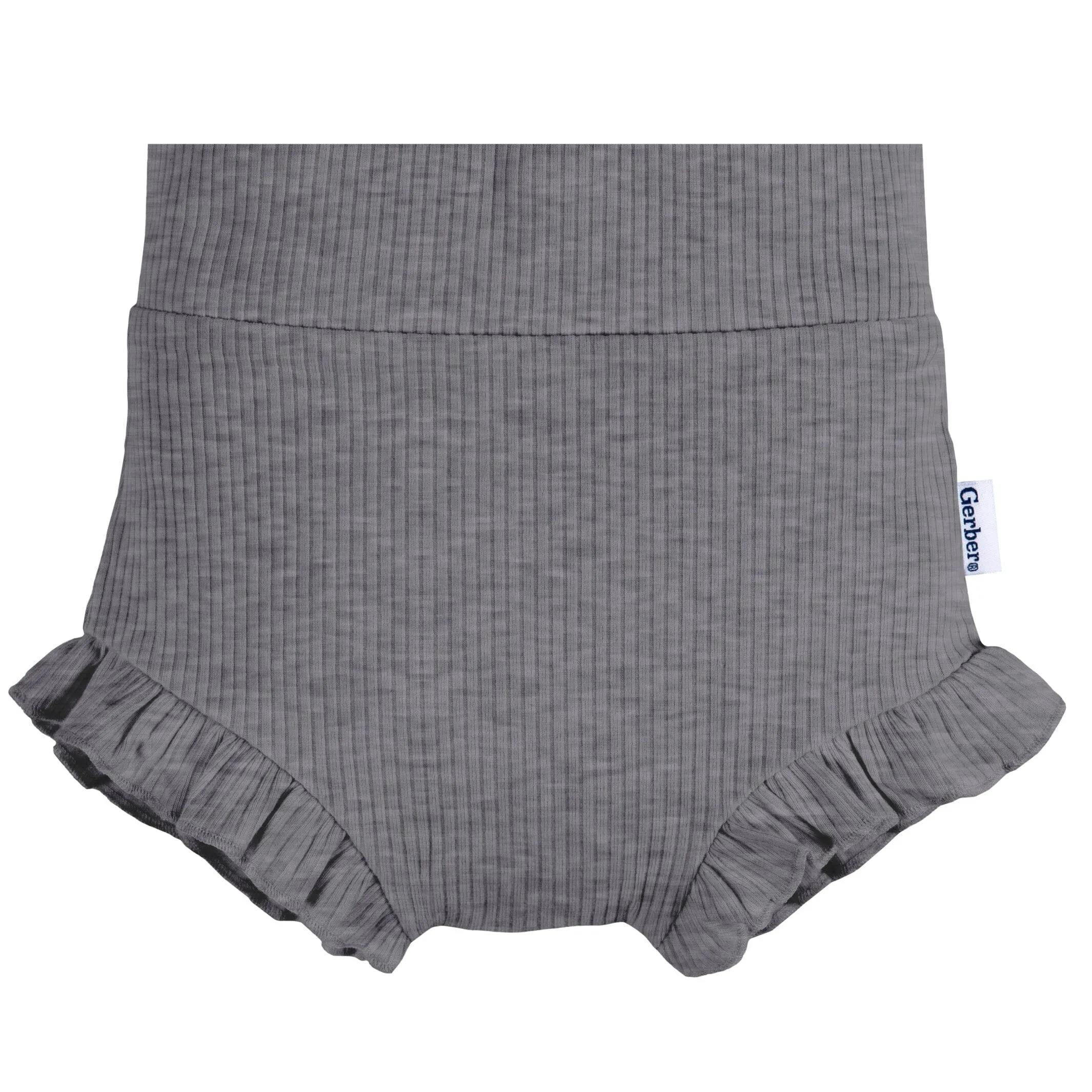 3-Pack Baby Girls Black, Grey Heather, & Ivory Bloomer Shorts Gerber Childrenswea