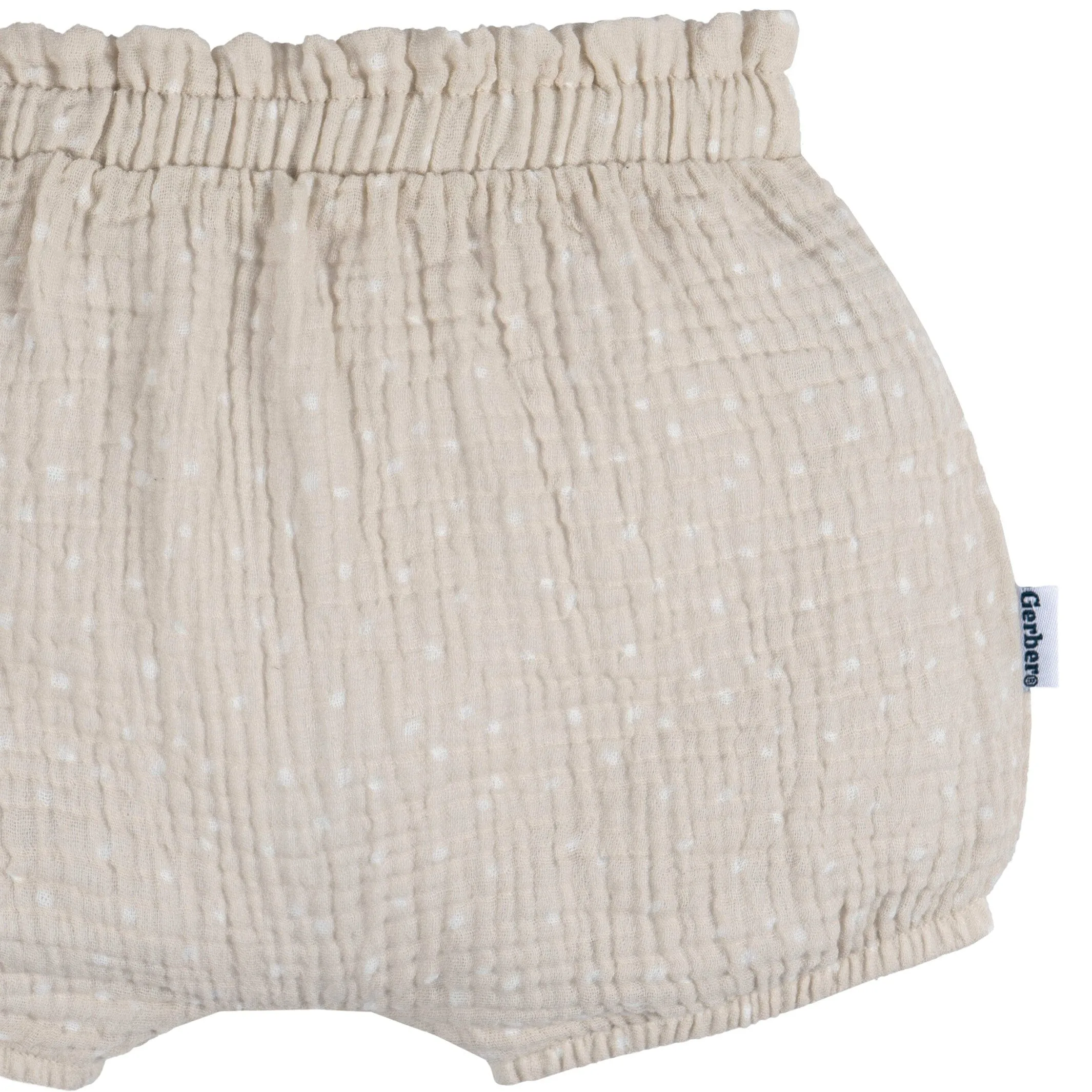 3-Pack Baby Girls Black, Tan Dot & Pink Gauze Bubble Shorts Gerber Childrenswea