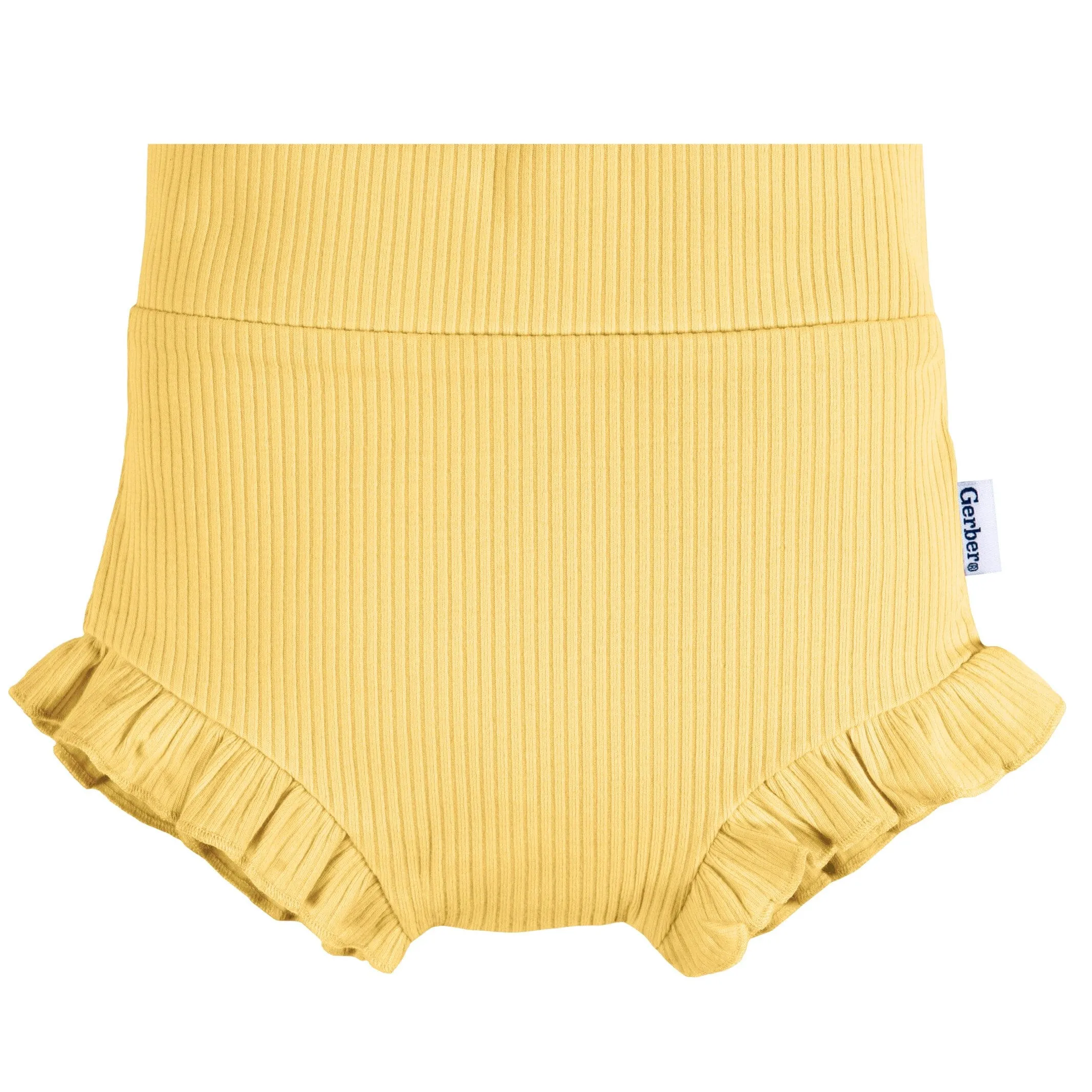 3-Pack Baby Girls Green, Yellow, & Ivory Floral Bloomer Shorts Gerber Childrenswea
