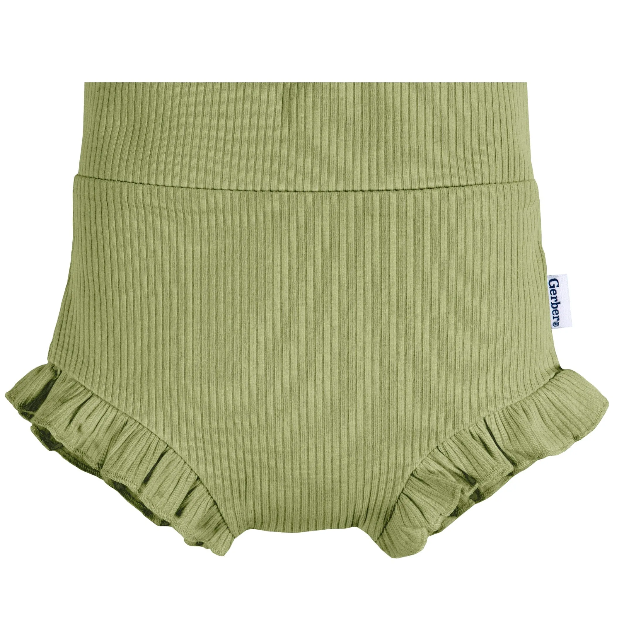 3-Pack Baby Girls Green, Yellow, & Ivory Floral Bloomer Shorts Gerber Childrenswea