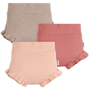 3-Pack Baby Girls Pinks & Oatmeal Bloomer Shorts Gerber Childrenswea