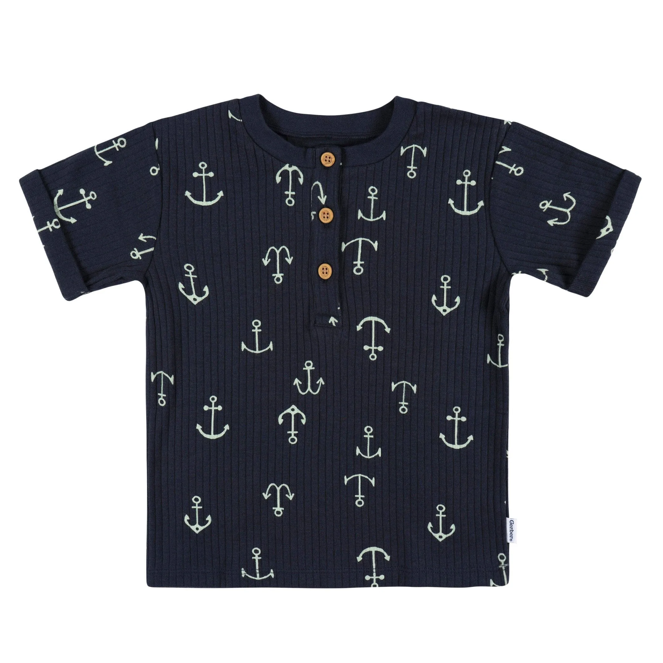 3-Pack Infant and Toddler Boys Anchor Henley T-Shirts Gerber Childrenswea