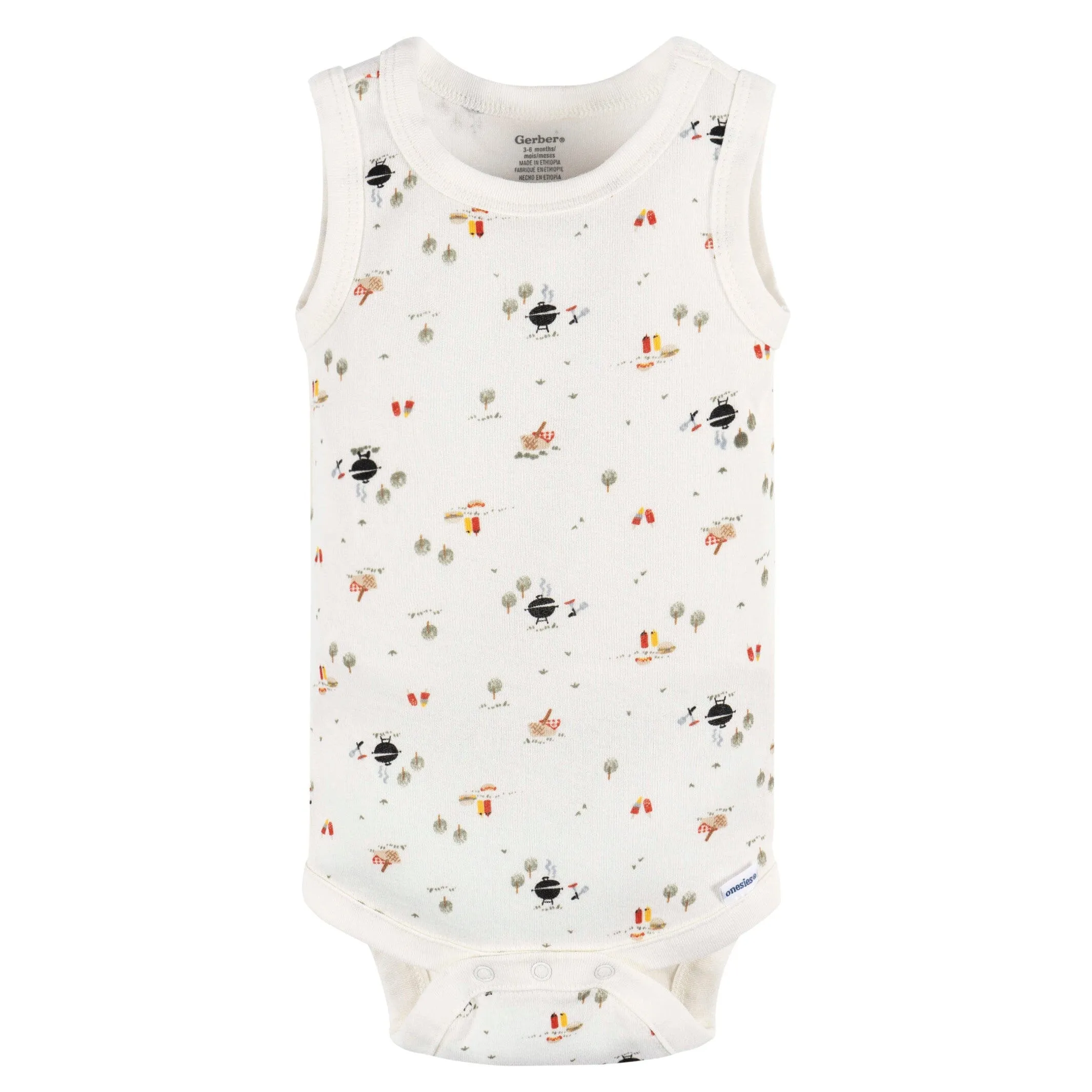 4-Pack Baby Boys Backyard BBQ Sleeveless Onesies Bodysuits Gerber Childrenswea