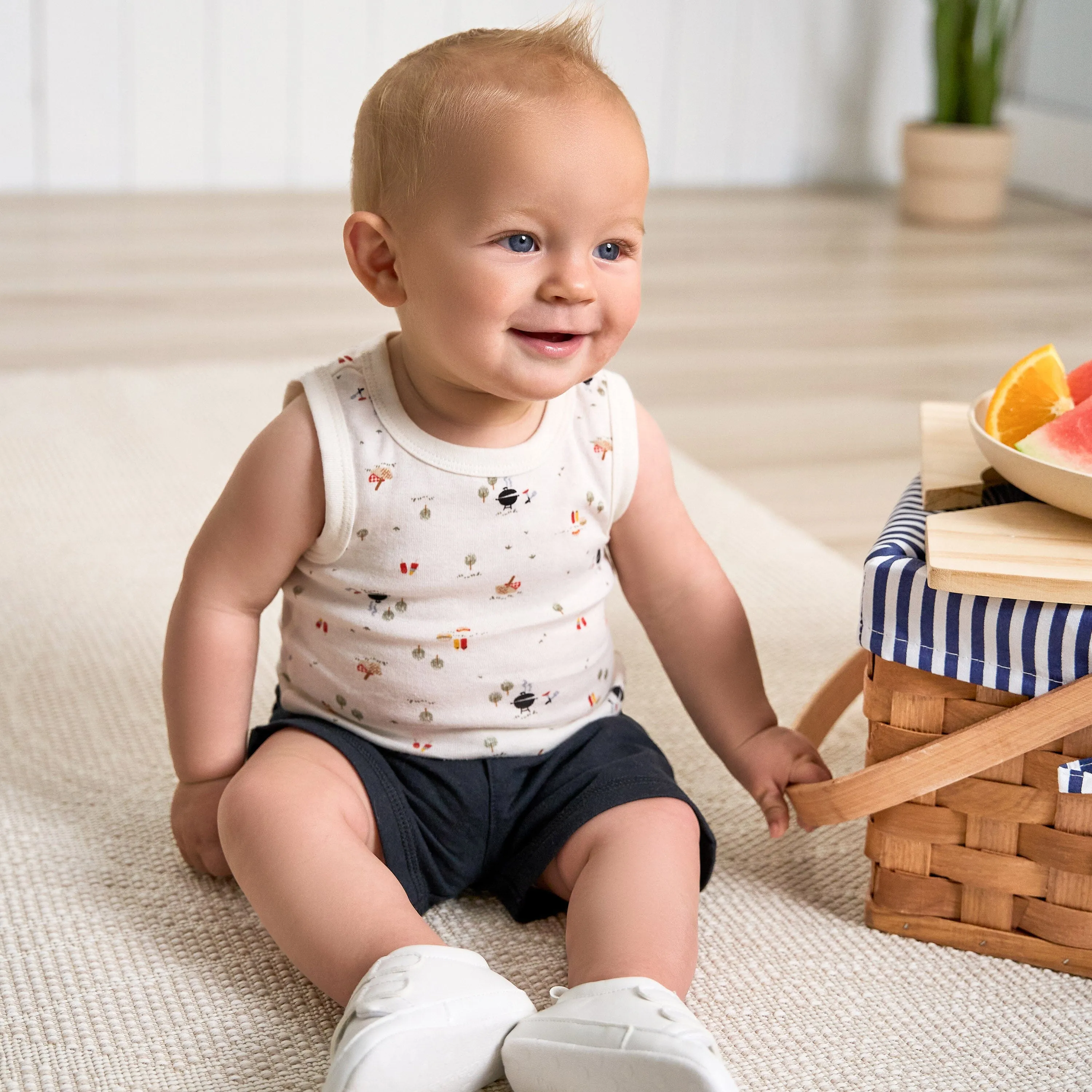 4-Pack Baby Boys Backyard BBQ Sleeveless Onesies Bodysuits Gerber Childrenswea