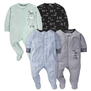 4-Pack Baby Boys Bear Sleep 'N Plays Gerber Childrenswea