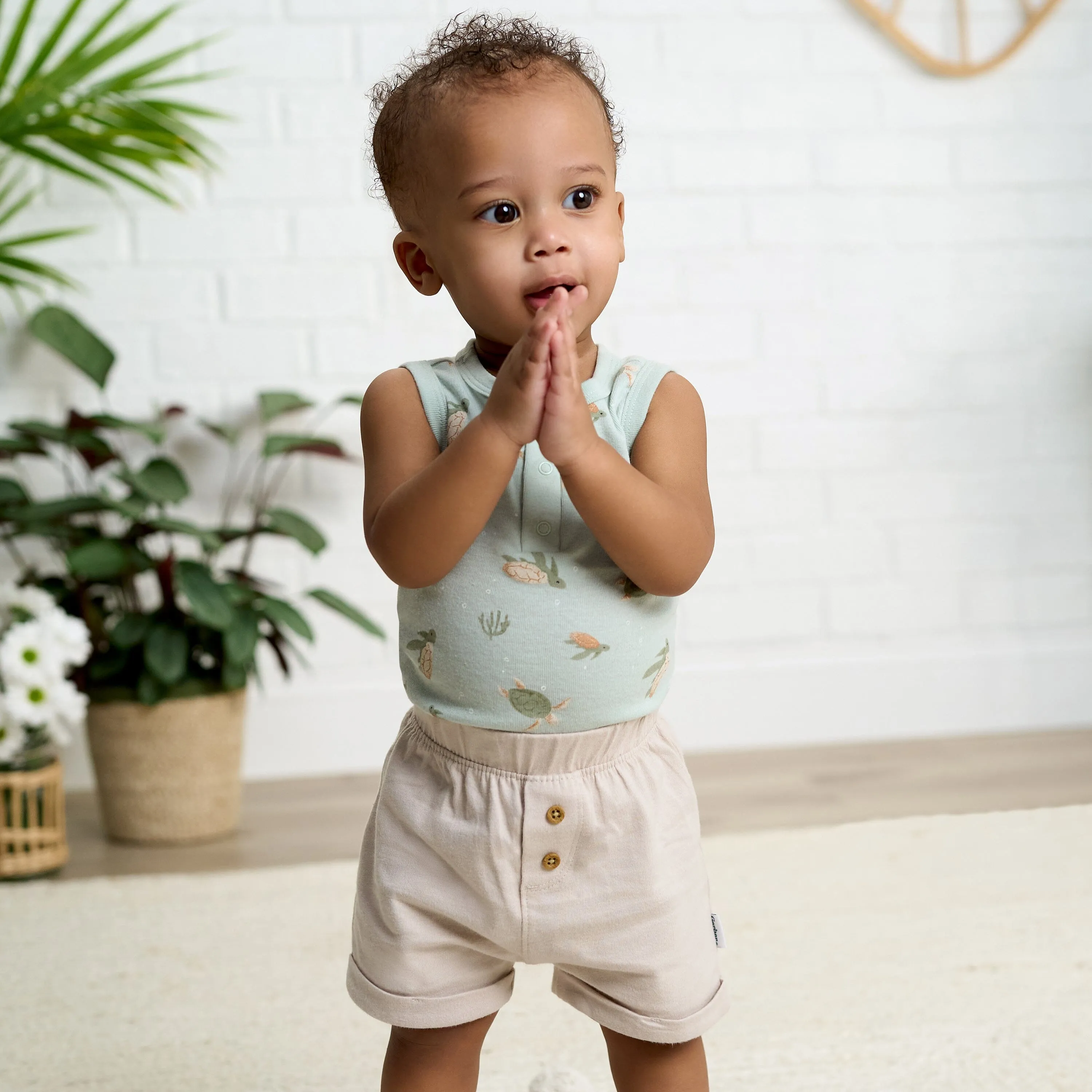 4-Pack Baby Boys Sea Turtles Sleeveless Onesies Bodysuits Gerber Childrenswea