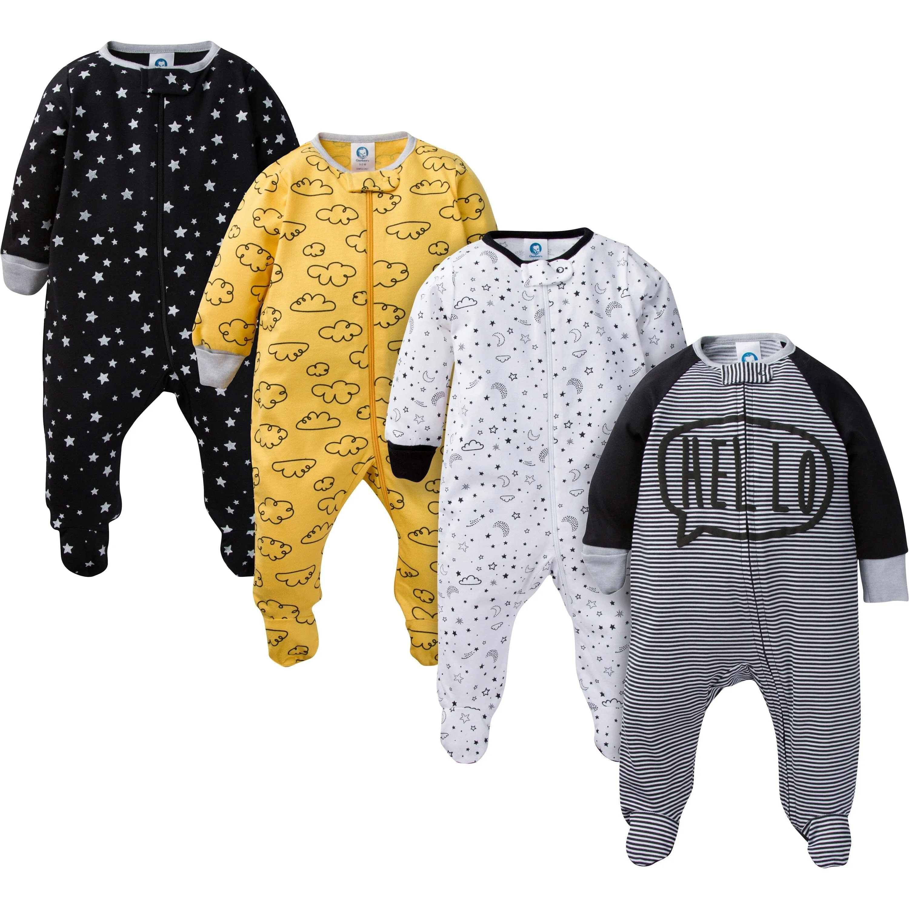 4-Pack Baby Boys Stars Sleep 'N Plays Gerber Childrenswea