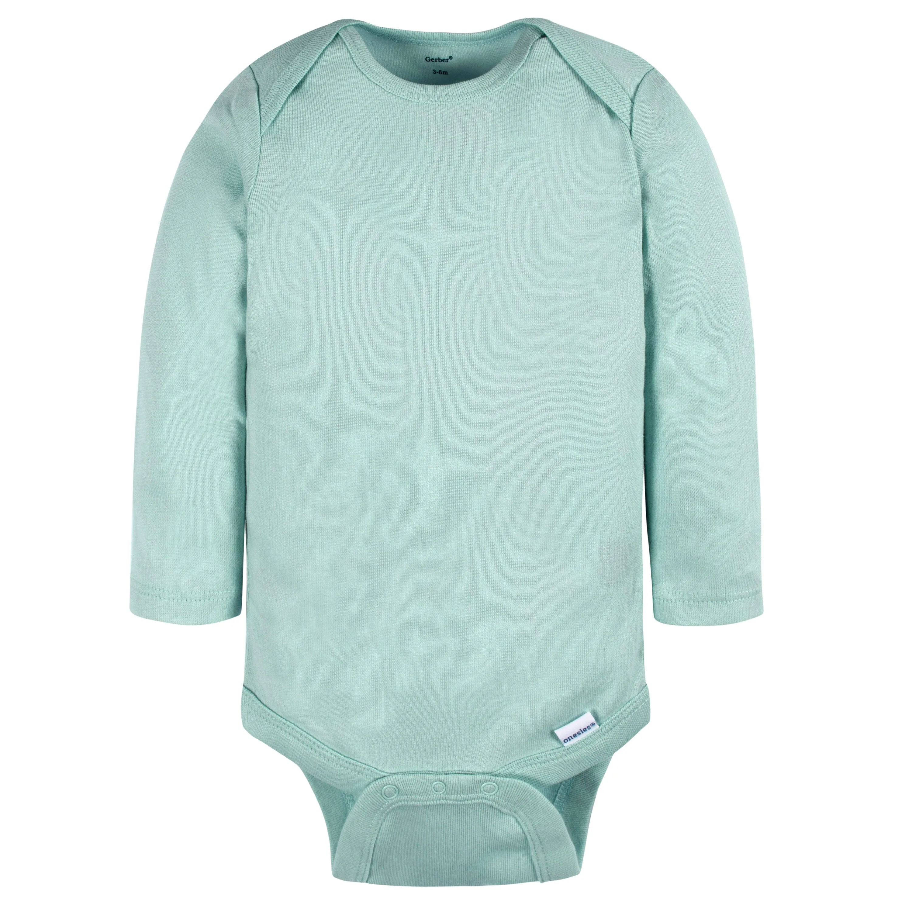 4-Pack Baby Neutral Green/ Blue Long Sleeve Onesies Bodysuits Gerber Childrenswea