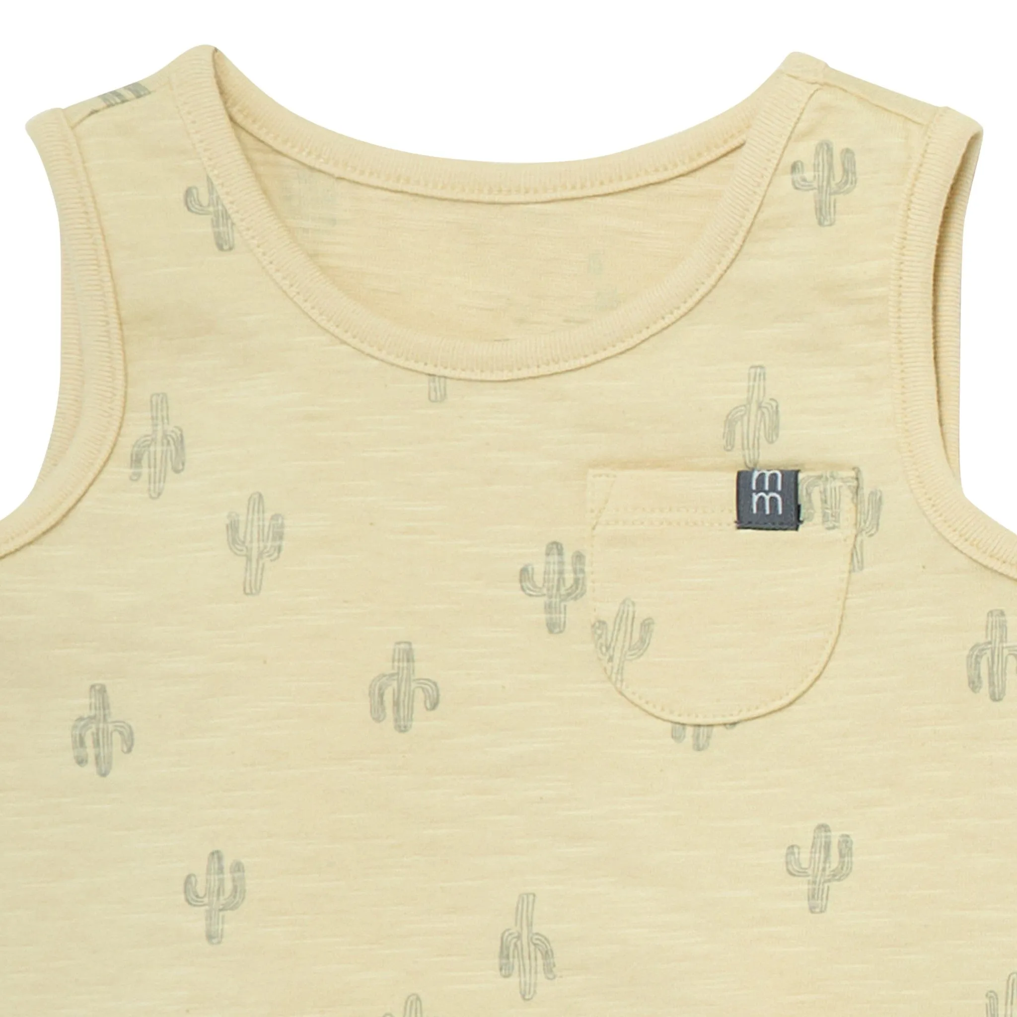 4-Piece Baby Boys Dusty Yellow Cactus Sleeveless Shirts and Shorts Set Gerber Childrenswea