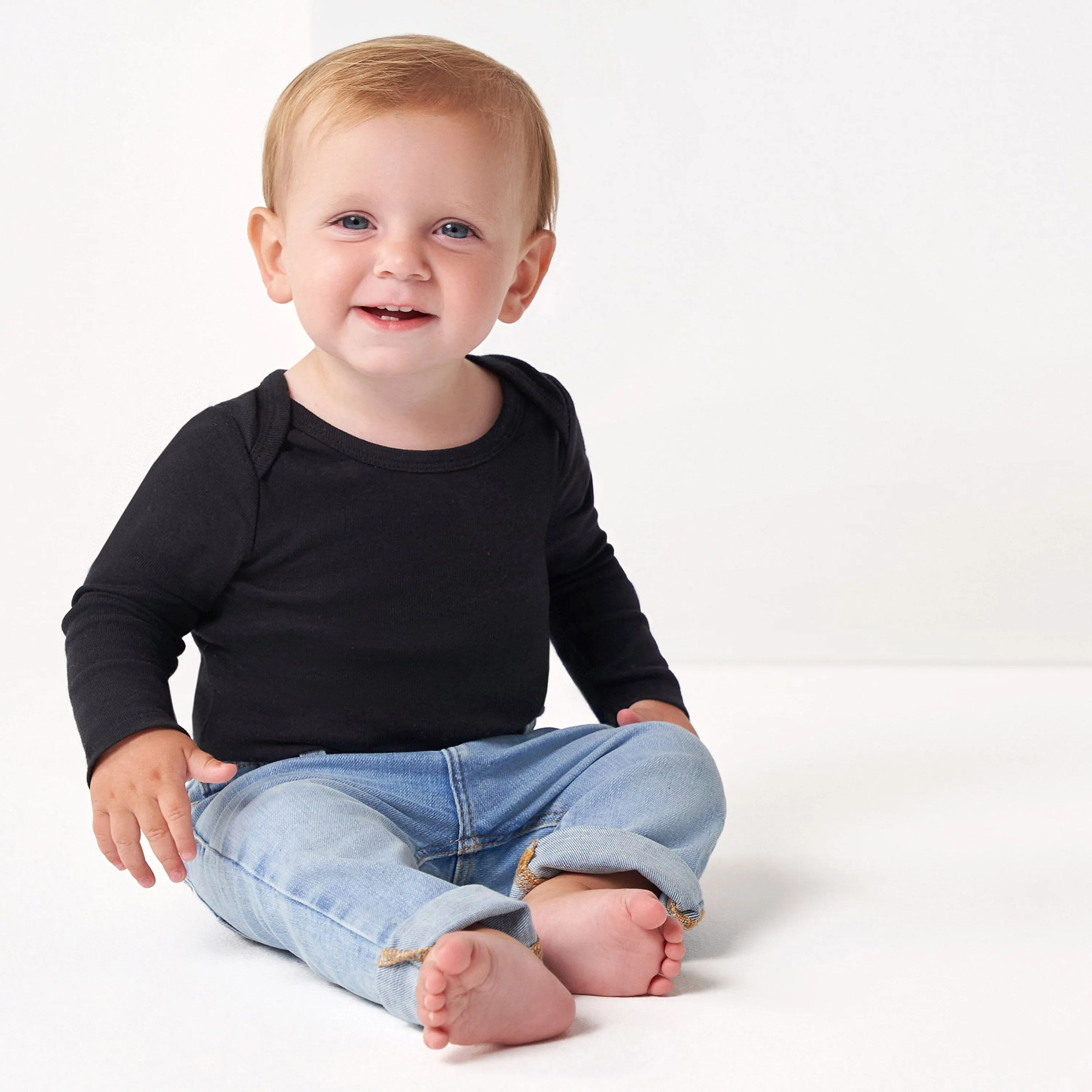 5-Pack Baby Black Premium Long Sleeve Onesies Bodysuits Gerber Childrenswea