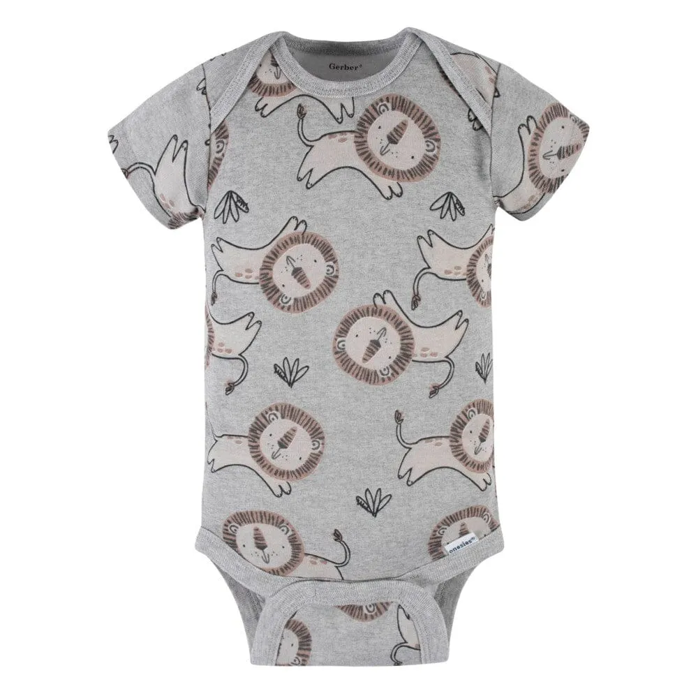 5-Pack Baby Boys Lion Short Sleeve Onesies Bodysuits Gerber Childrenswea