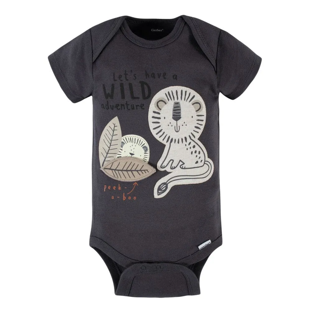 5-Pack Baby Boys Lion Short Sleeve Onesies Bodysuits Gerber Childrenswea