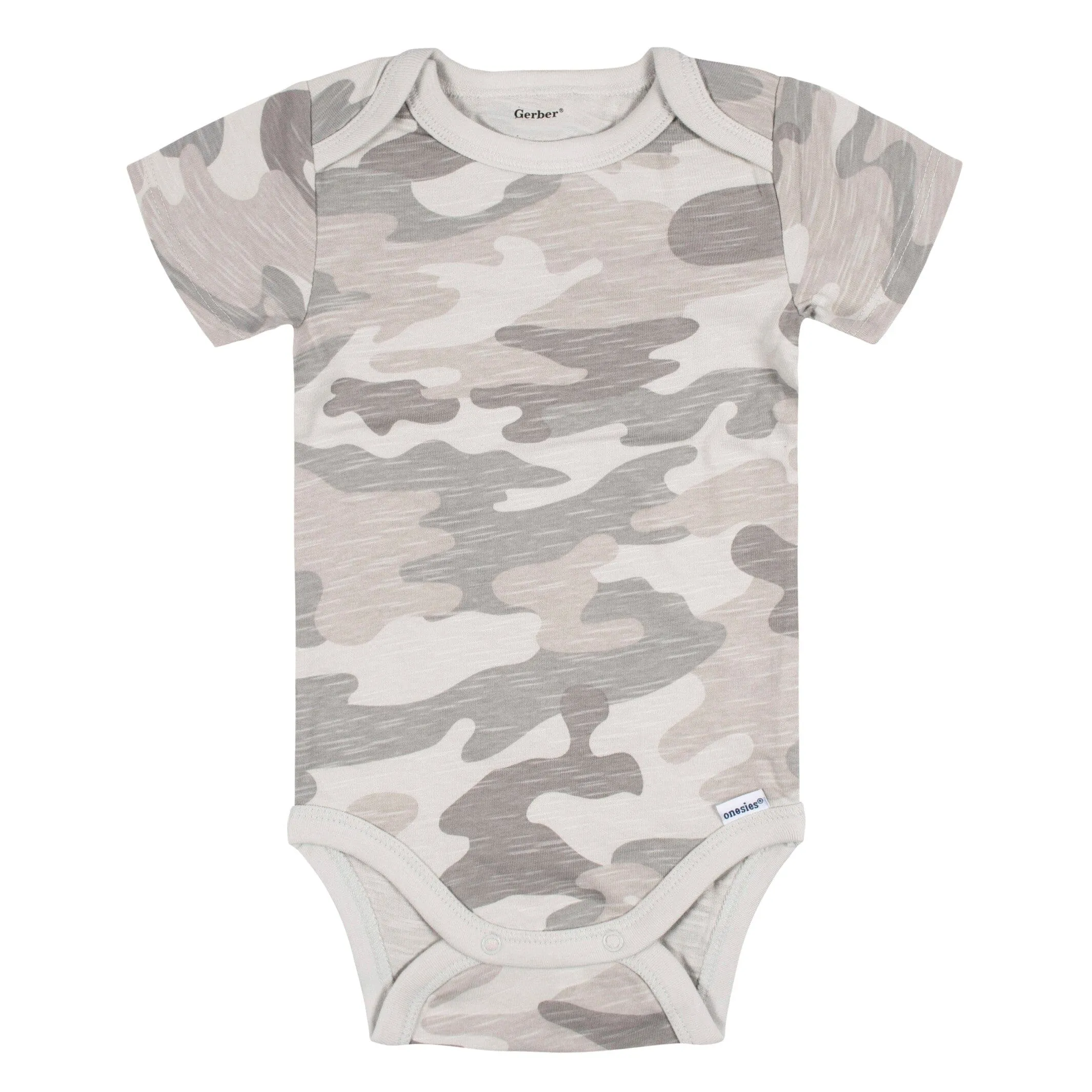 5-Pack Baby Boys Stripes & Camo Short Sleeve Onesies Bodysuits Gerber Childrenswea
