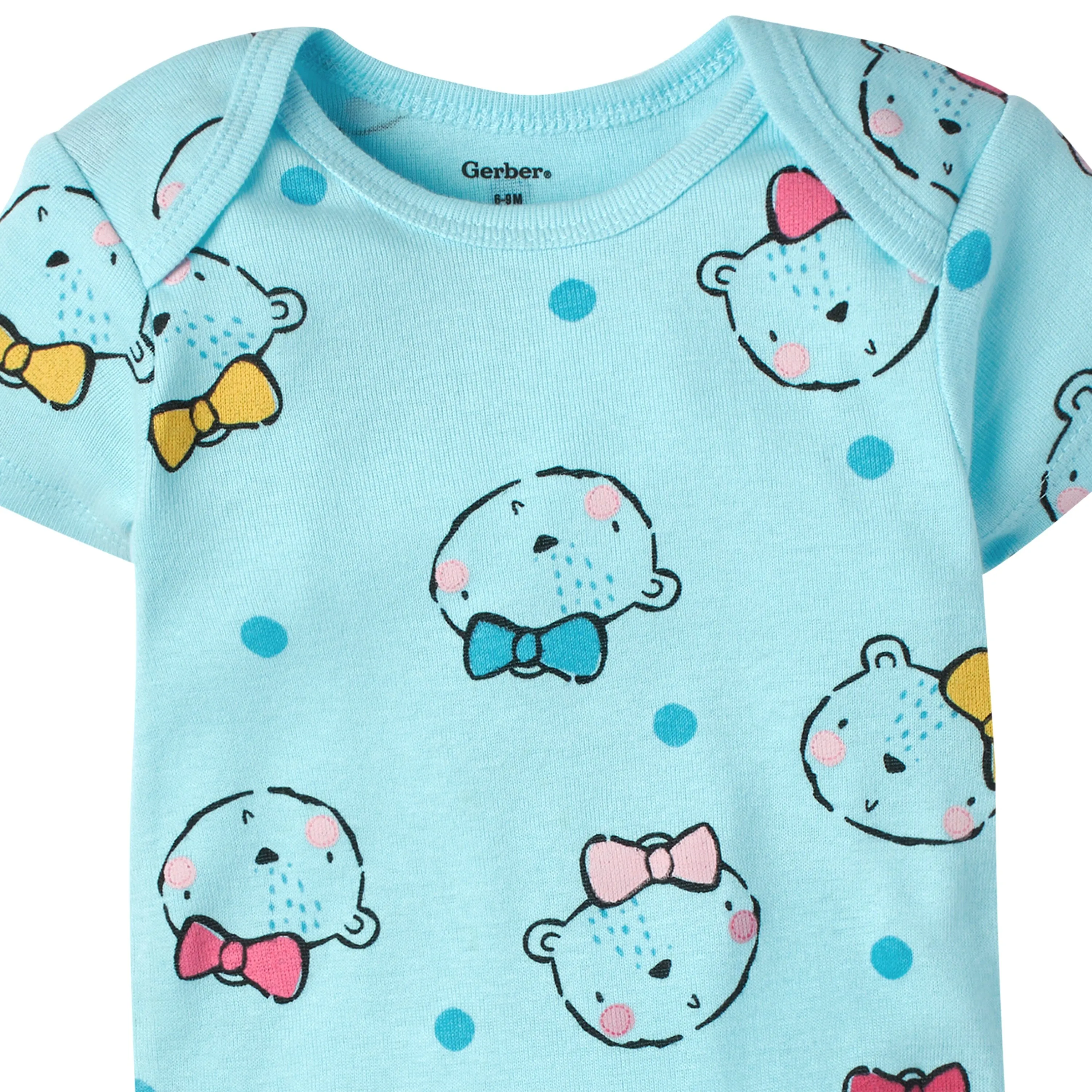 5-Pack Baby Girls Bear Short Sleeve Onesies Bodysuits Gerber Childrenswea