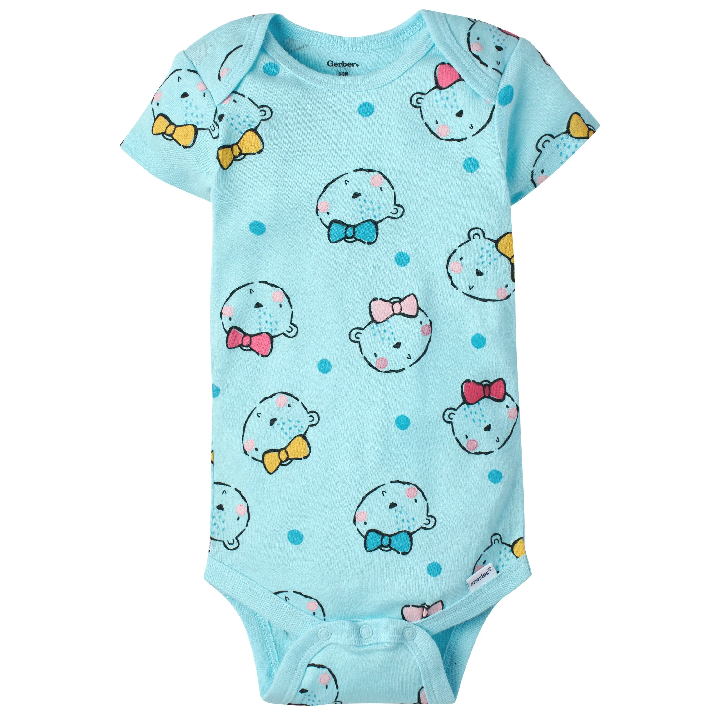 5-Pack Baby Girls Bear Short Sleeve Onesies Bodysuits Gerber Childrenswea