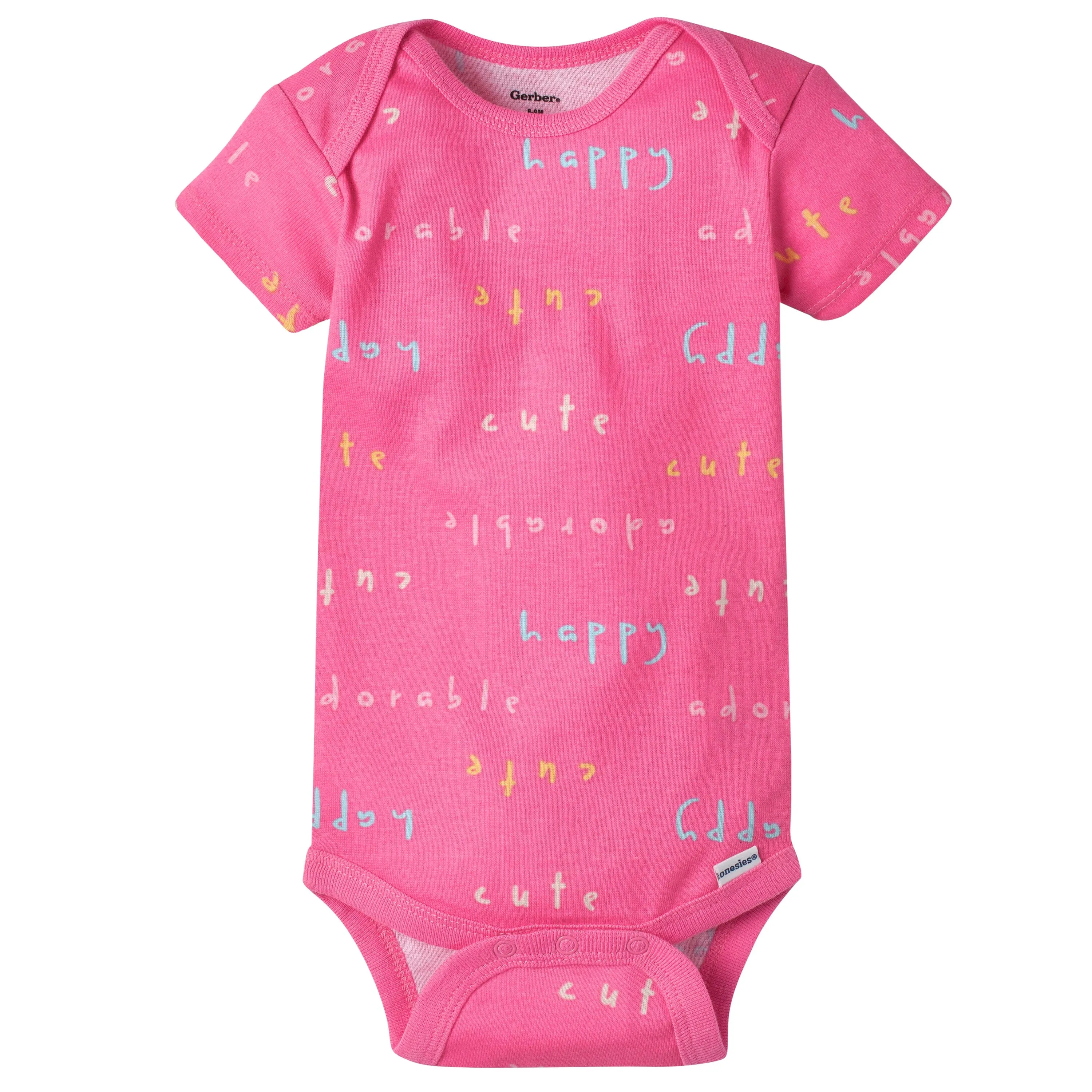 5-Pack Baby Girls Bear Short Sleeve Onesies Bodysuits Gerber Childrenswea