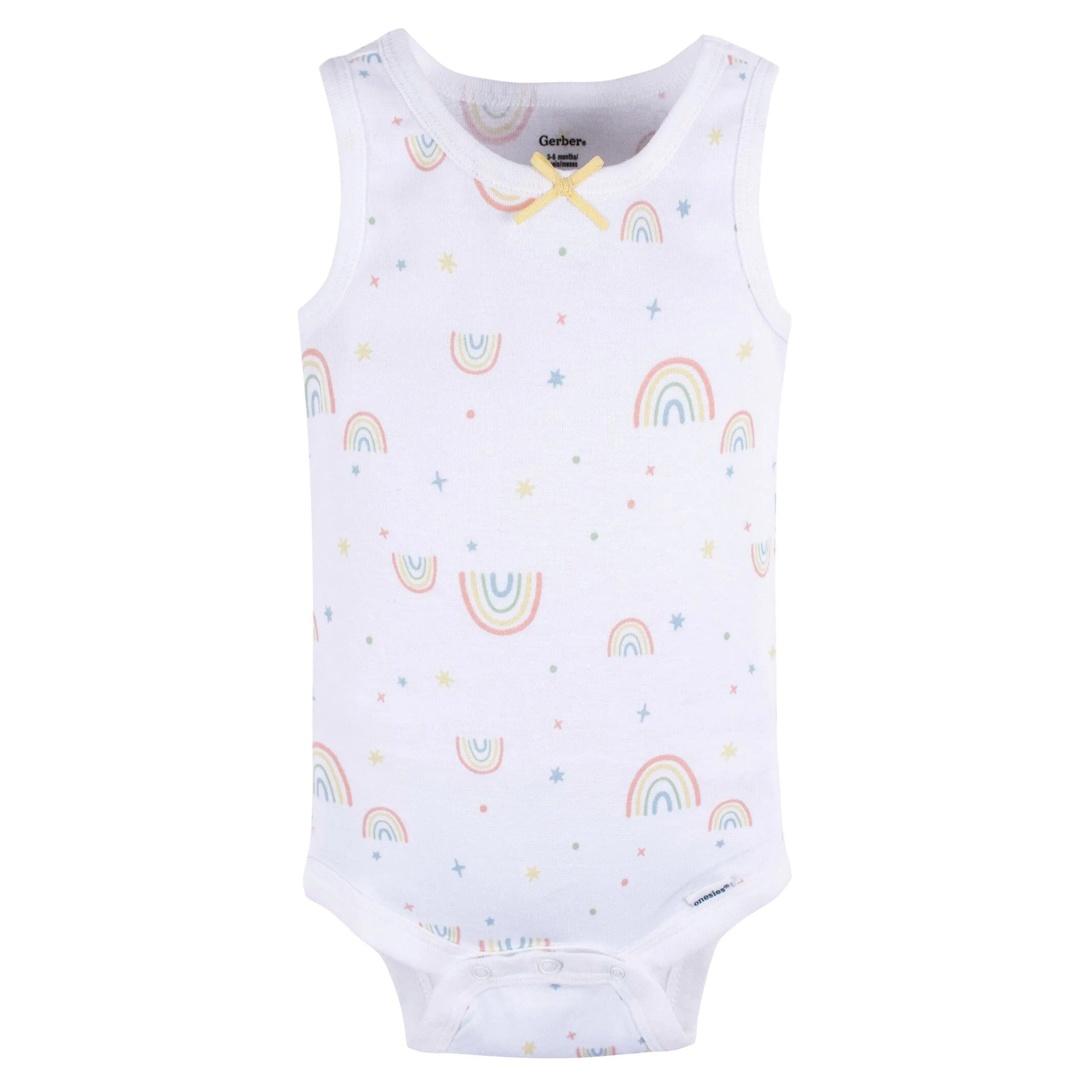 5-Pack Baby Girls Flowers & Rainbows Sleeveless Onesies Bodysuits Gerber Childrenswea