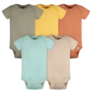5-Pack Baby Neutral Green/ Brown Short Sleeve Onesies Bodysuits Gerber Childrenswea