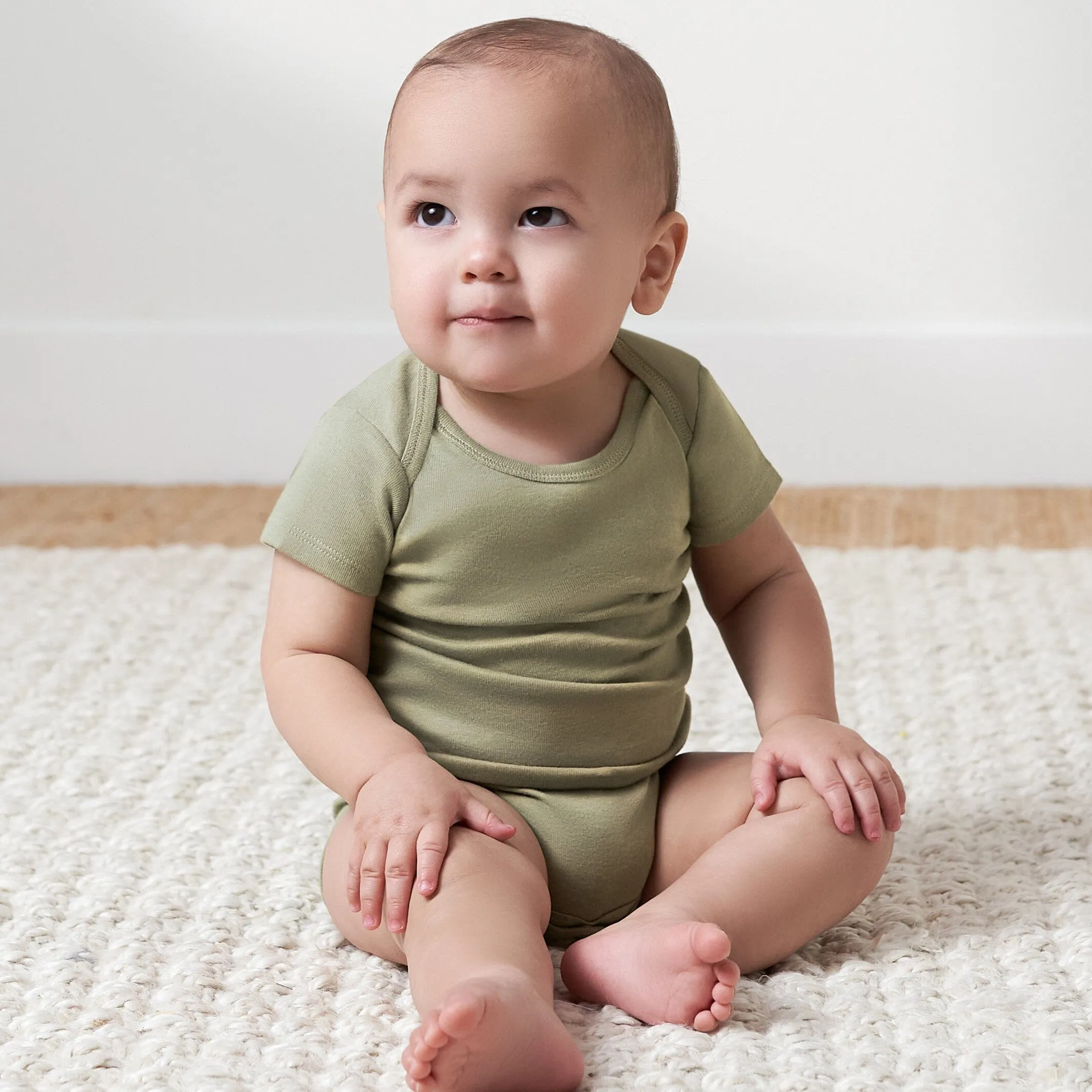 5-Pack Baby Neutral Green/ Brown Short Sleeve Onesies Bodysuits Gerber Childrenswea