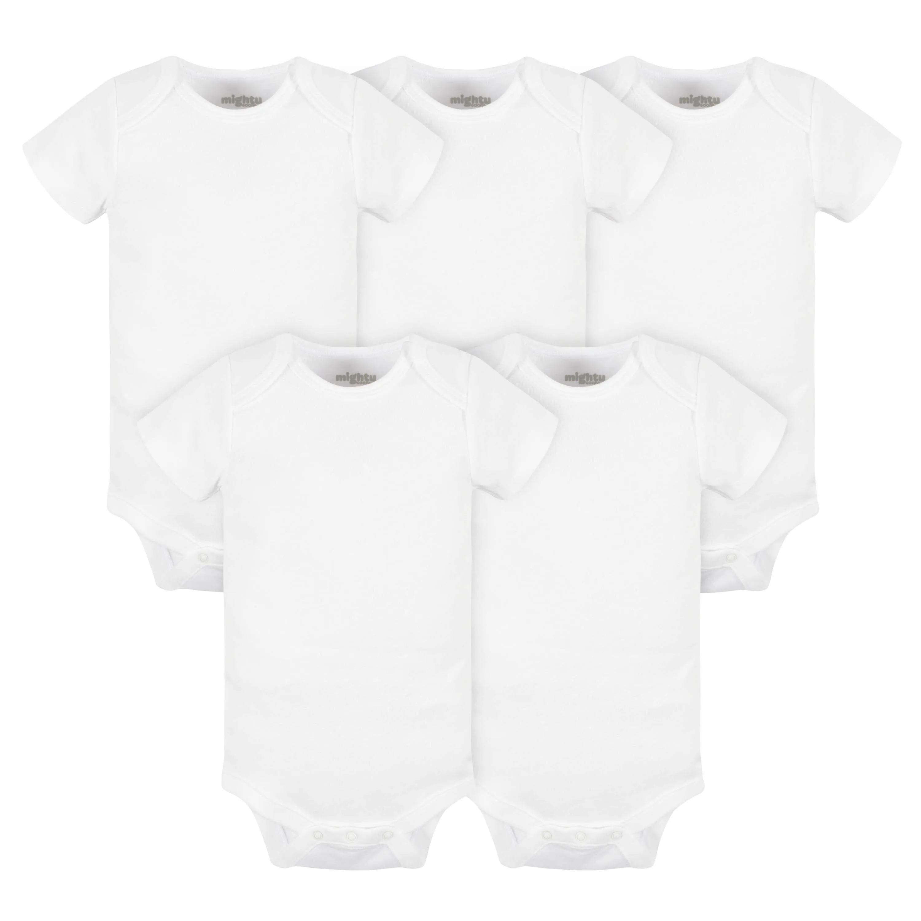 5-Pack Baby Neutral White Short Sleeve Bodysuits Gerber Childrenswea