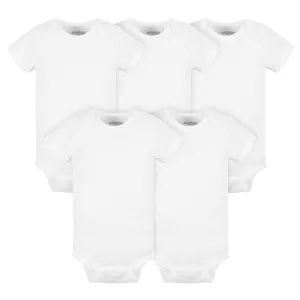5-Pack Baby Neutral White Short Sleeve Bodysuits Gerber Childrenswea