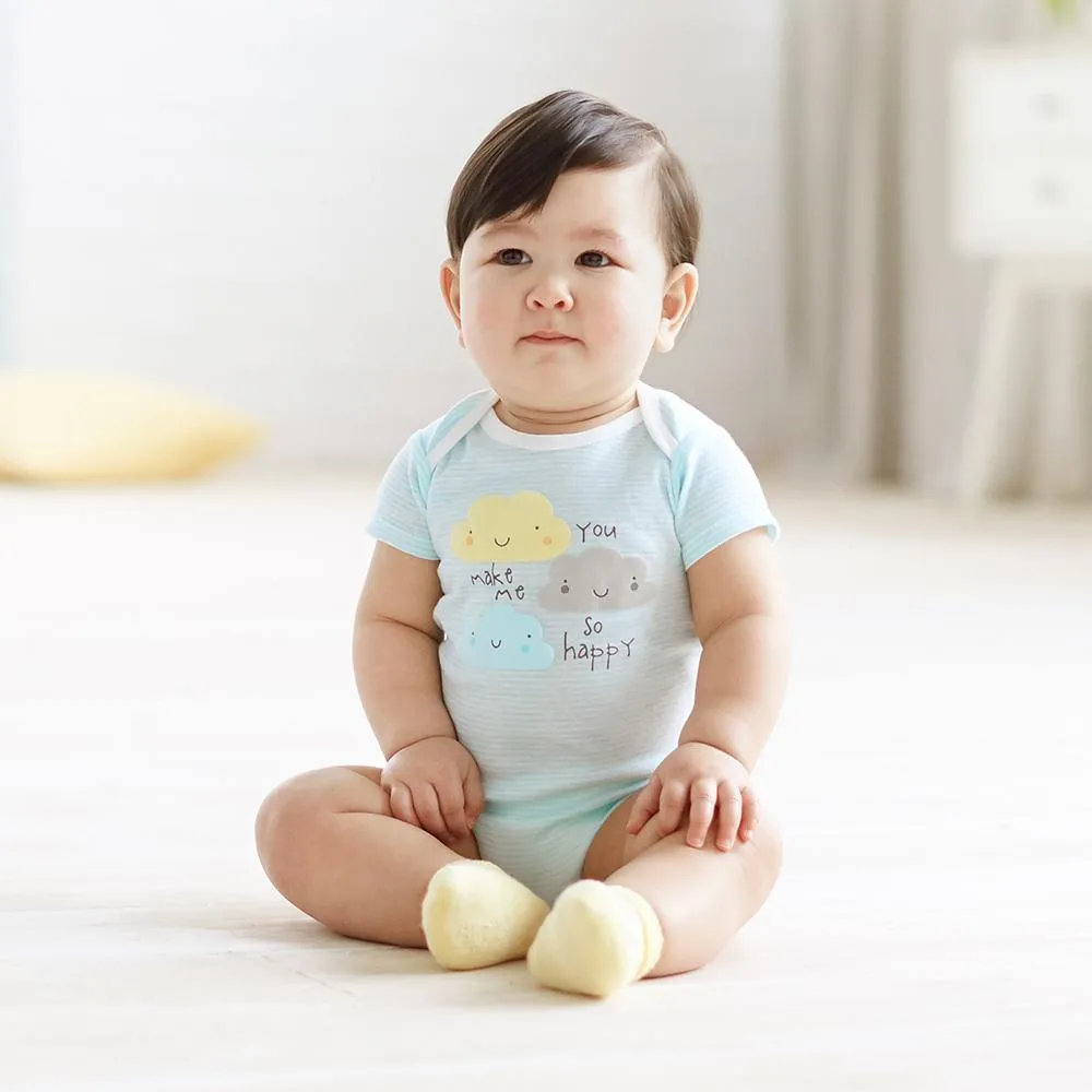 5-Pack Short Sleeve Clouds Onesies Bodysuits Gerber Childrenswea
