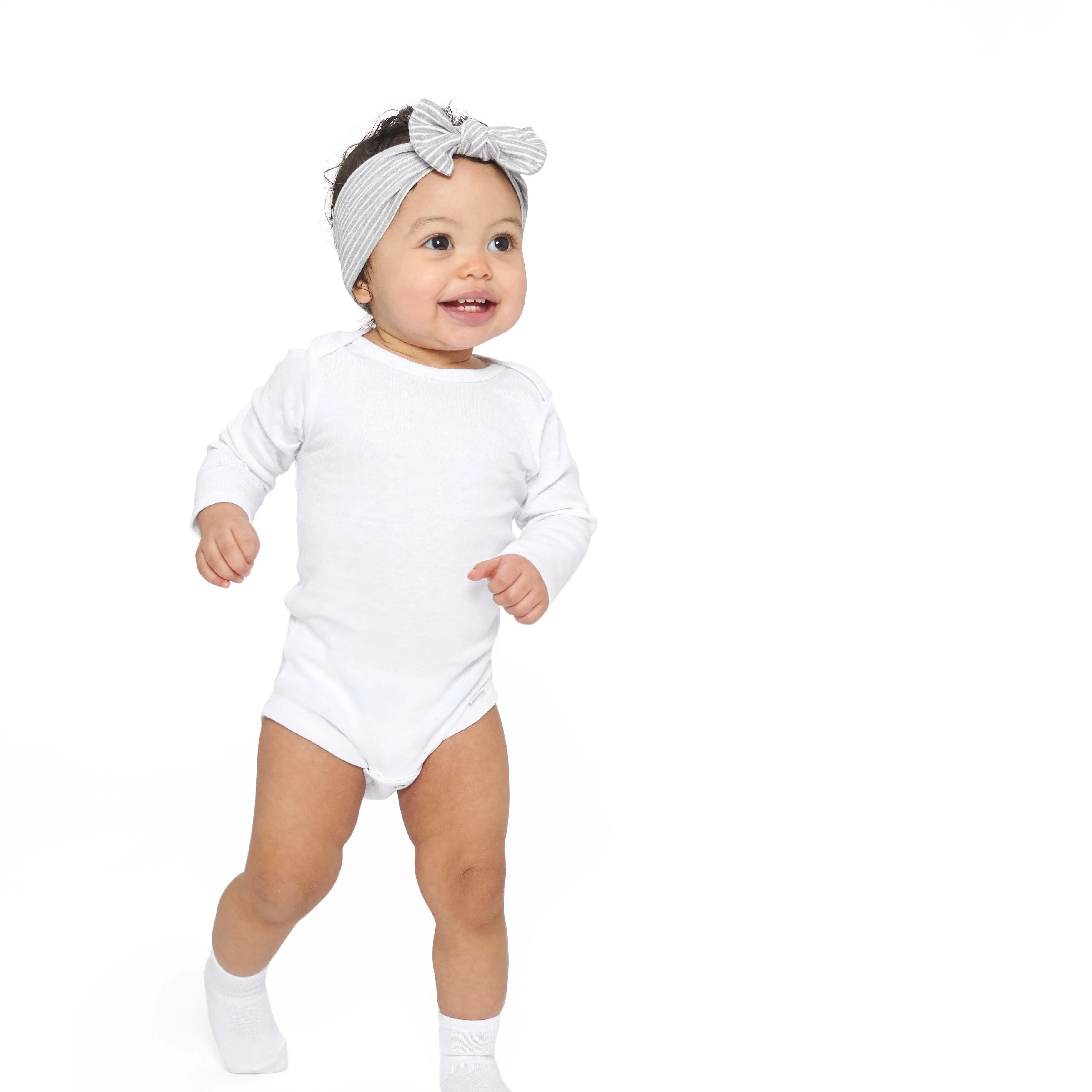 6-Pack Baby White Long-Sleeve Onesies Bodysuits Gerber Childrenswea