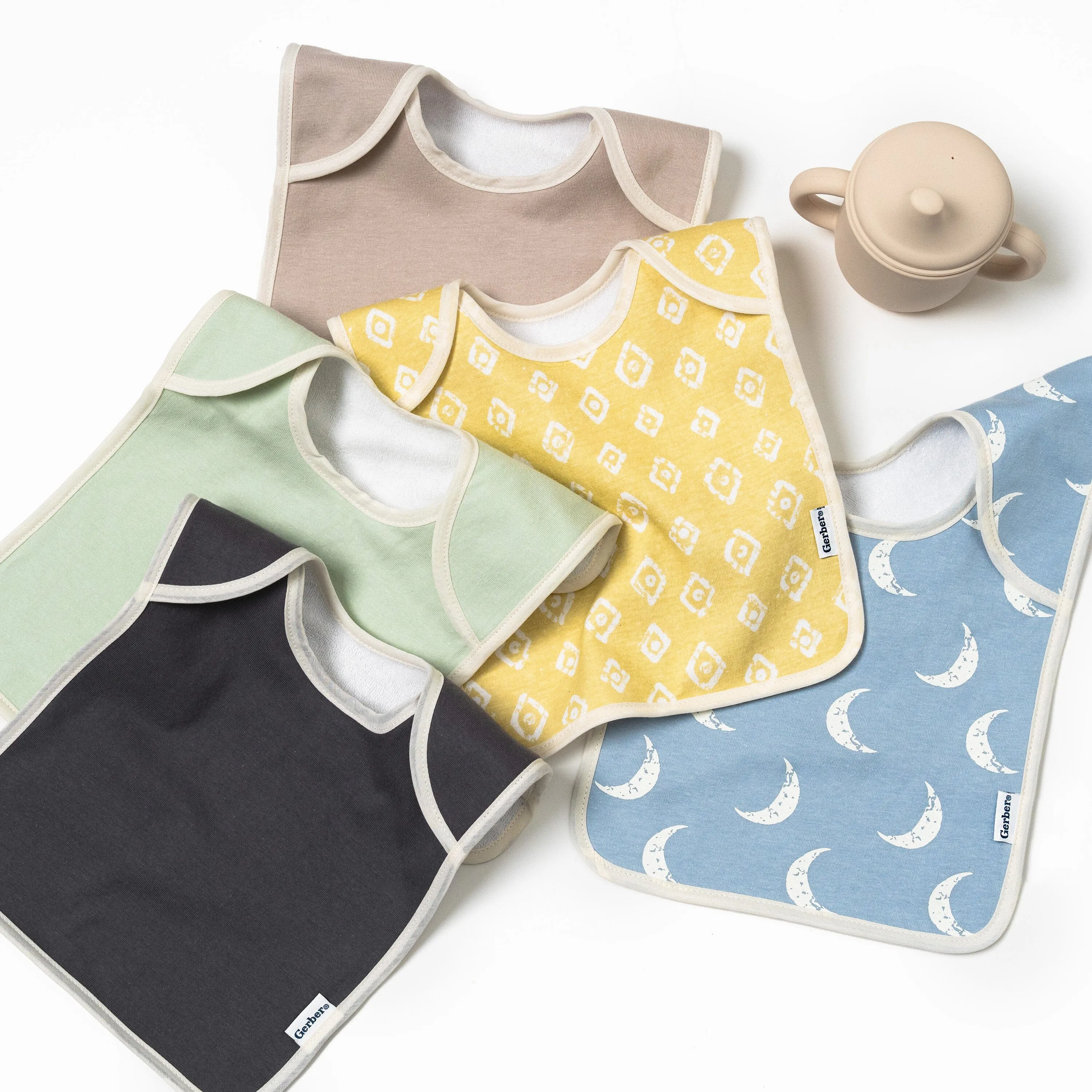 8-Pack Baby Boys Space Jersey Lap Shoulder Bibs Gerber Childrenswea