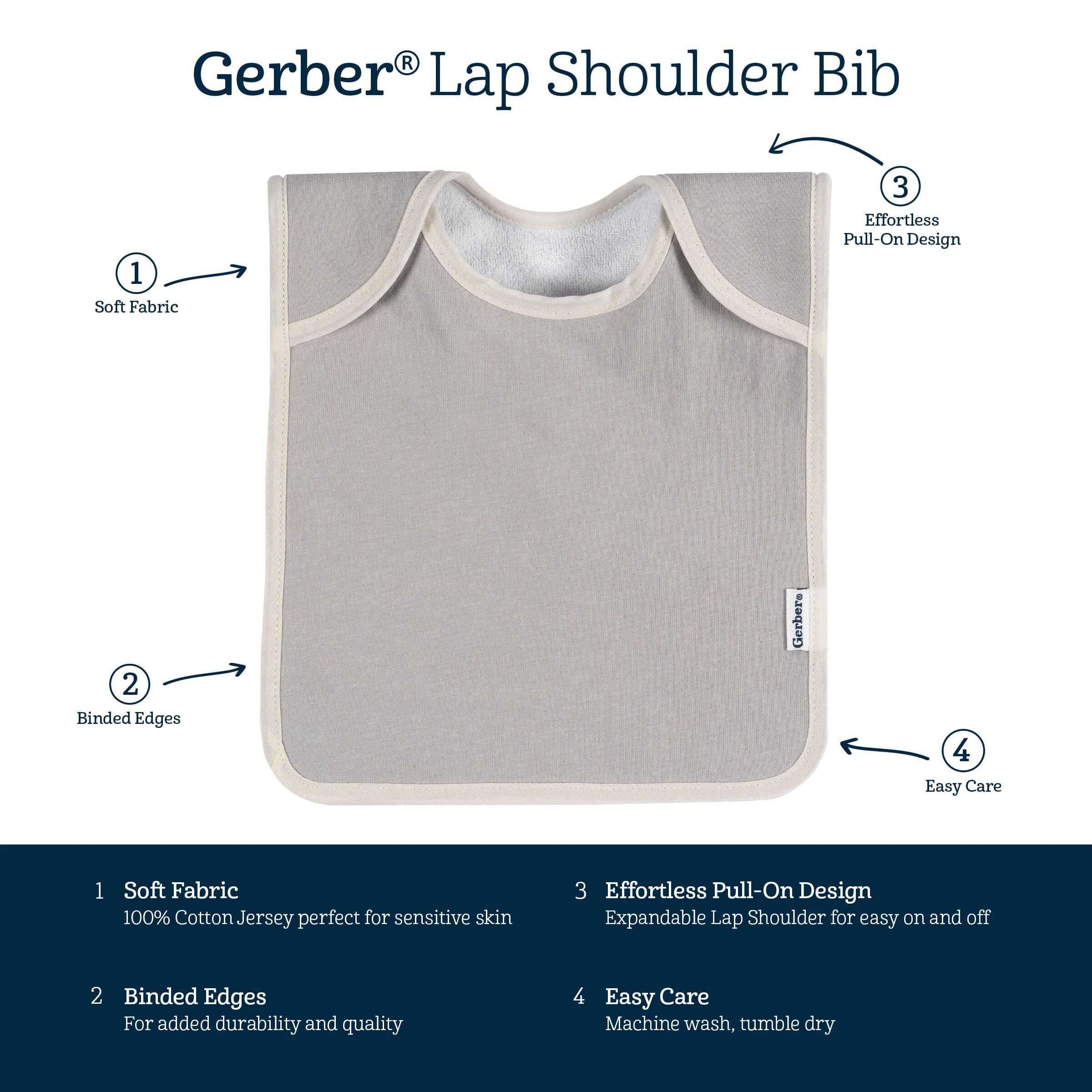 8-Pack Baby Boys Space Jersey Lap Shoulder Bibs Gerber Childrenswea