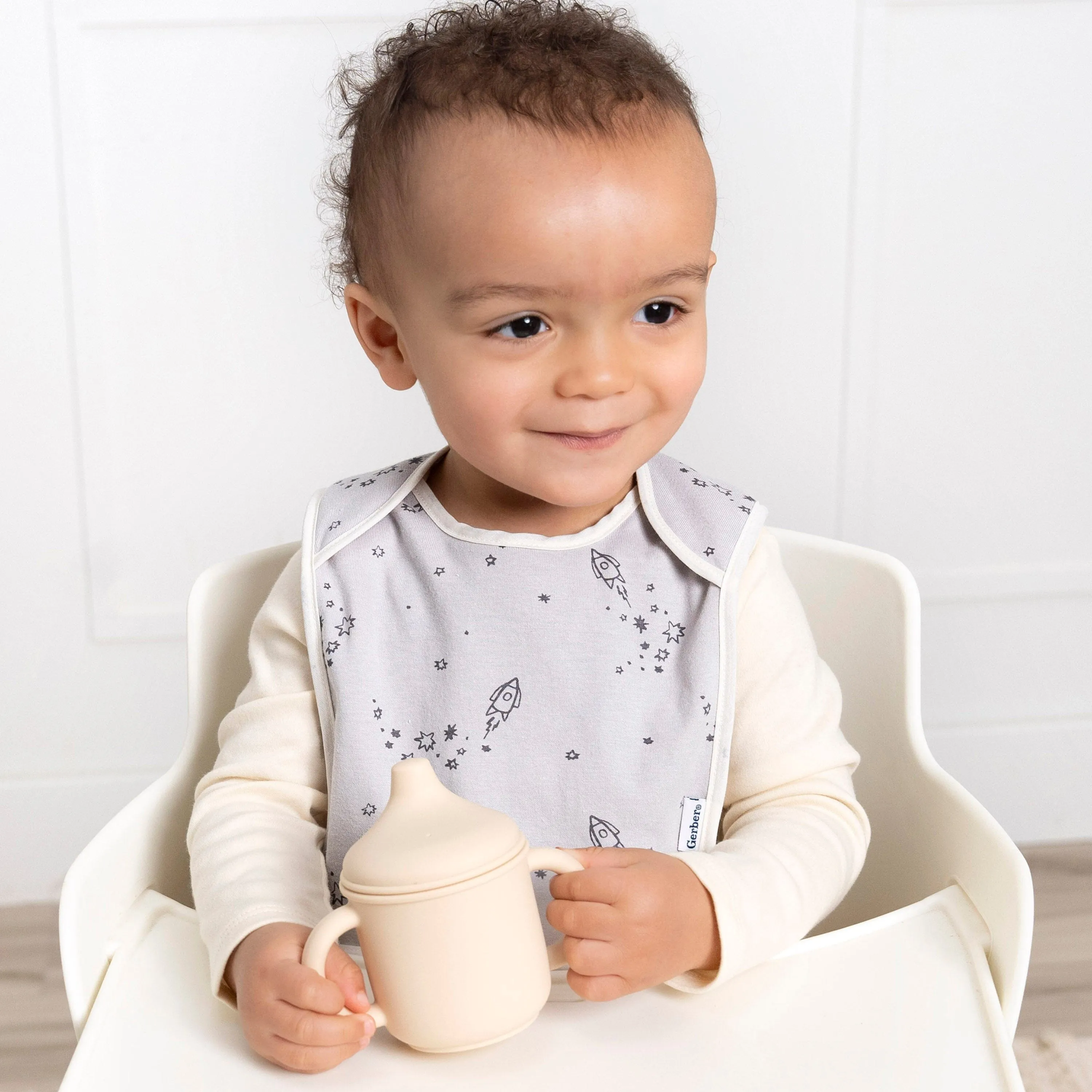 8-Pack Baby Boys Space Jersey Lap Shoulder Bibs Gerber Childrenswea
