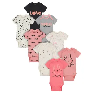 8-Pack Baby Girls Bunny Onesies Brand Bodysuits Gerber Childrenswea