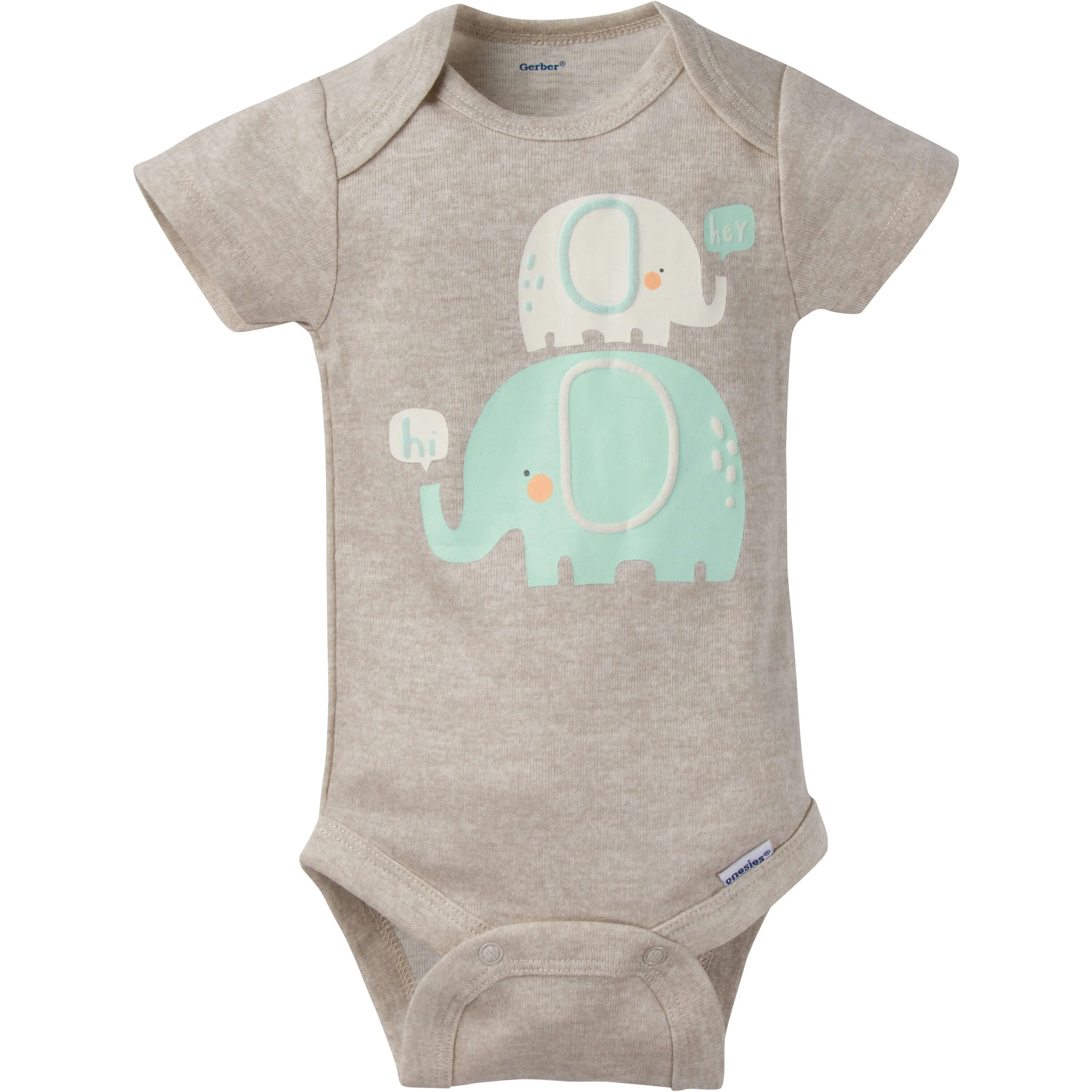8-Pack Baby Neutral Elephant Short-Sleeve Onesies Bodysuits Gerber Childrenswea